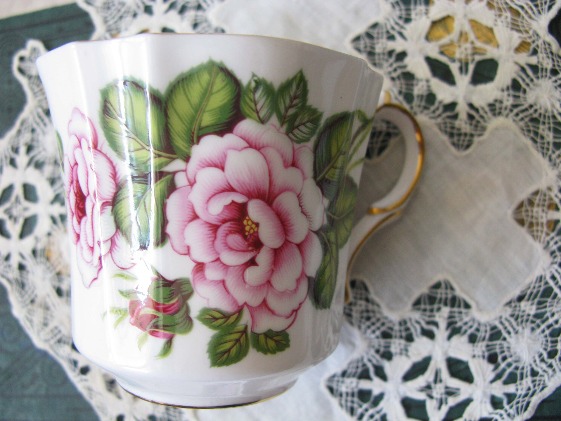 Vintage Tea Cup Shakespeare  Rose English Bone China Tea Gift Dainty Elegant Shabby Chic Retro Mid Century Classic British WhenRosesBloom