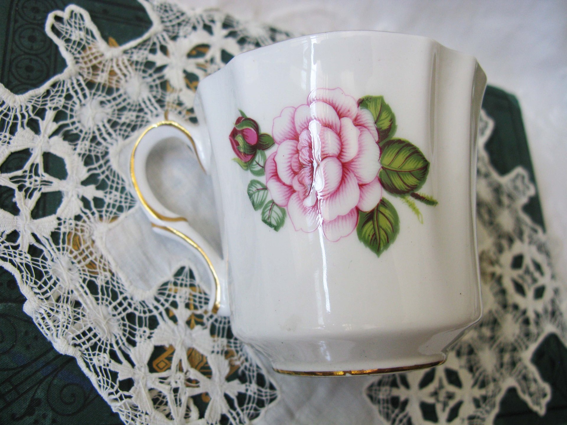 Vintage Tea Cup Shakespeare  Rose English Bone China Tea Gift Dainty Elegant Shabby Chic Retro Mid Century Classic British WhenRosesBloom