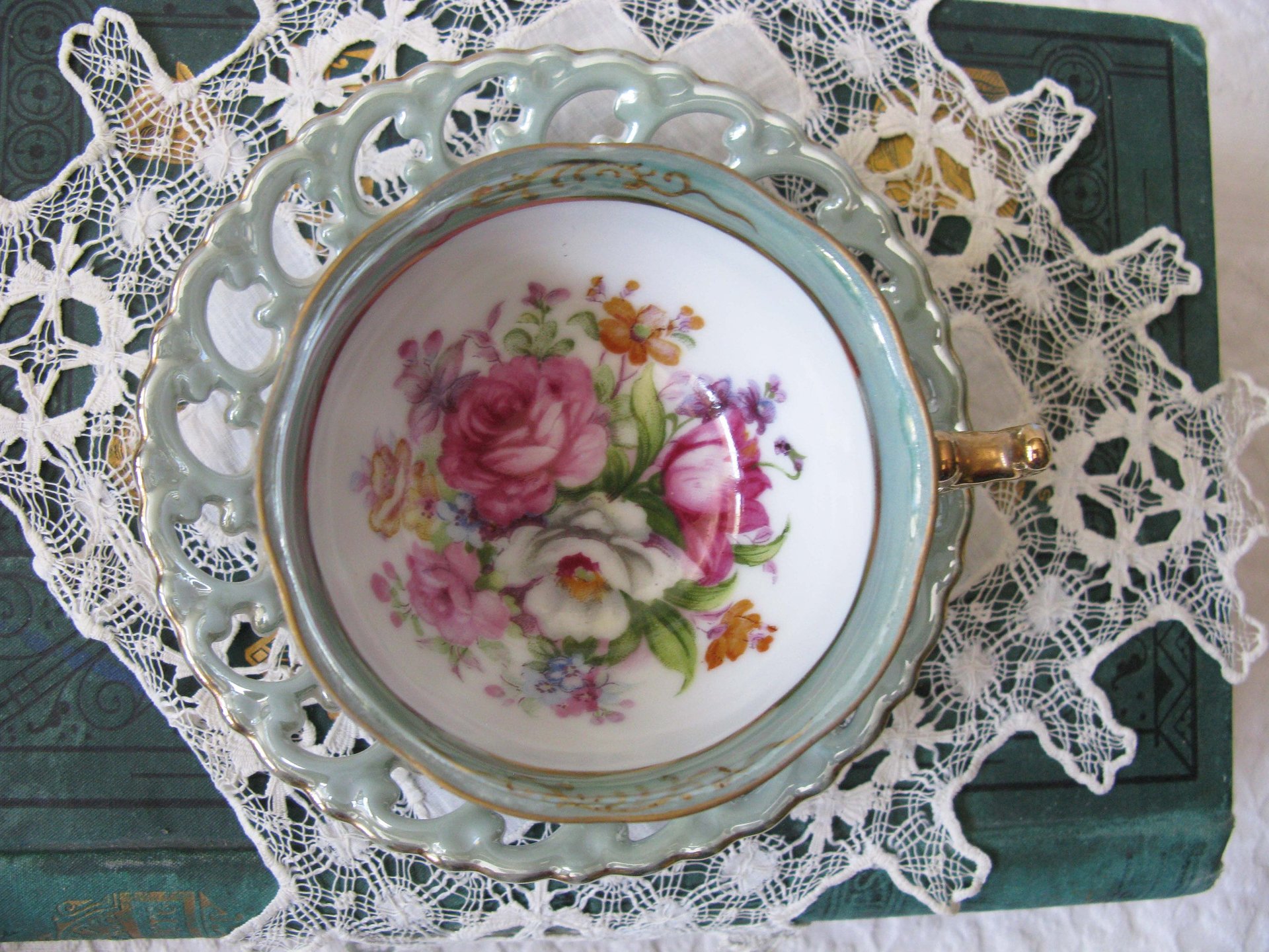 Vintage Tea Cup Floral Royal Sealy Child Dolly Mommy & Me Nana Tea Party Demitasse Cappuccino Cottage Farmhouse  Shabby Chic WhenRosesBloom