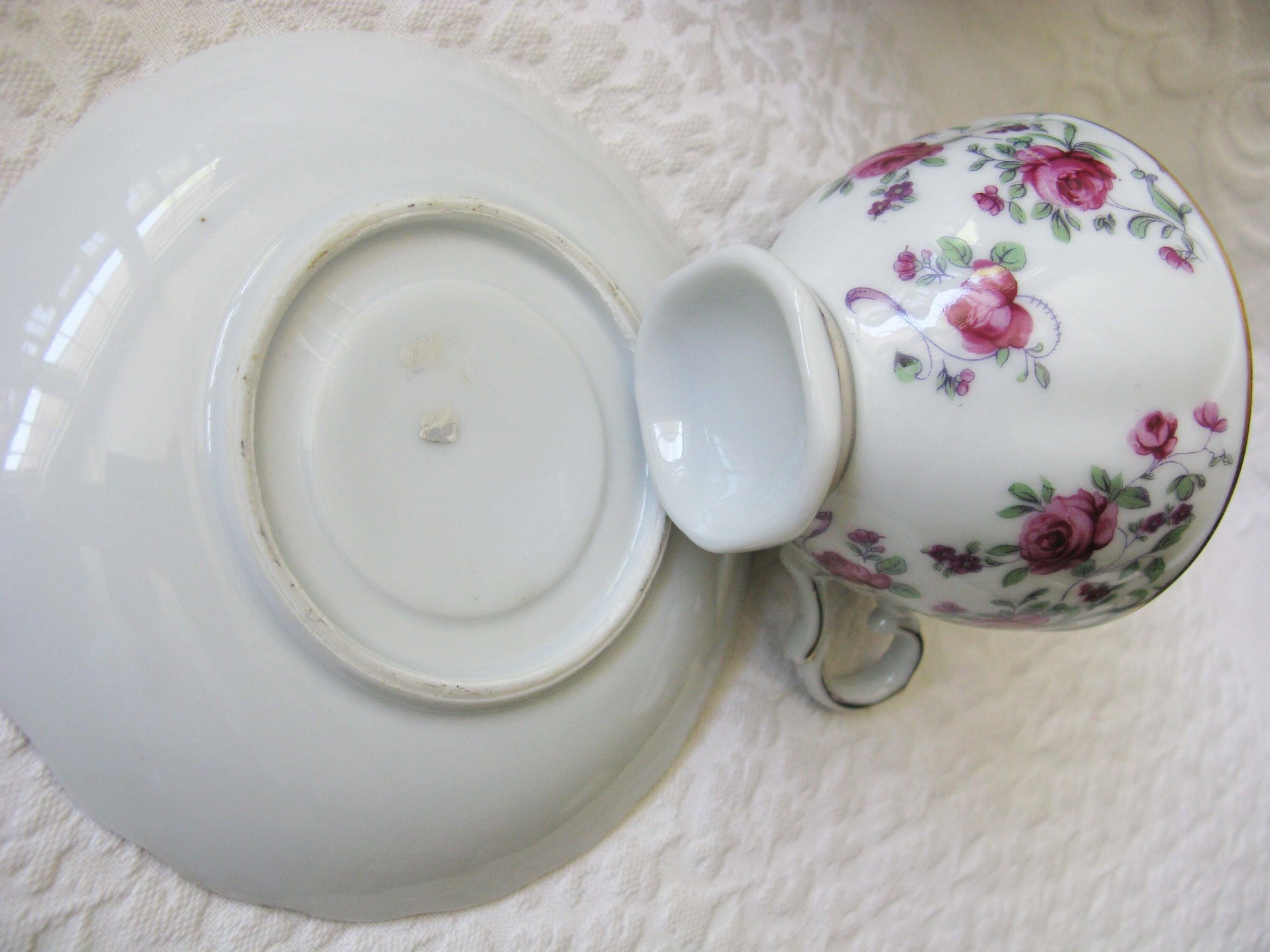 Vintage Rose Chintz Tea Cup Pink Purple Japan Mid Century Retro Elegant Tea Gift Victoria Downtown Tea Cottage Shabby Chic WhenRosesBloom