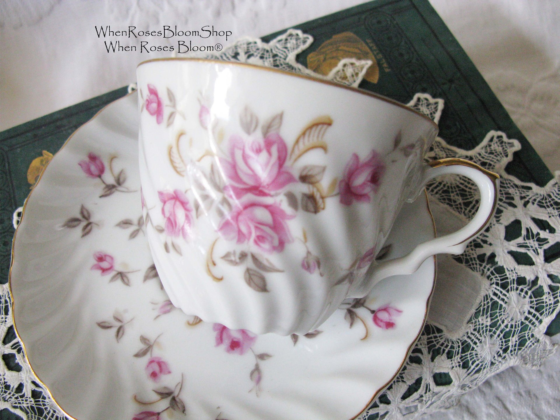 Lefton Teacup Pink Roses Vintage Mid Century Retro Tea Gift Downton Abbey Shabby Chic Classic Tea WhenRosesBloom