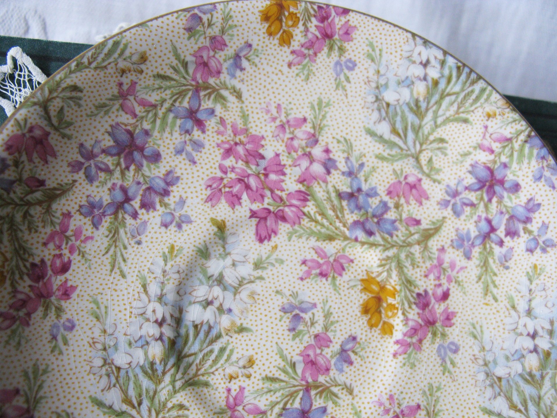 Vintage Tea Cup Chintz Pink Purple Heather Floral English Bone china Tea Cup  Downton Shabby Chic Mid Century Tea Party Gift  WhenRosesBloom