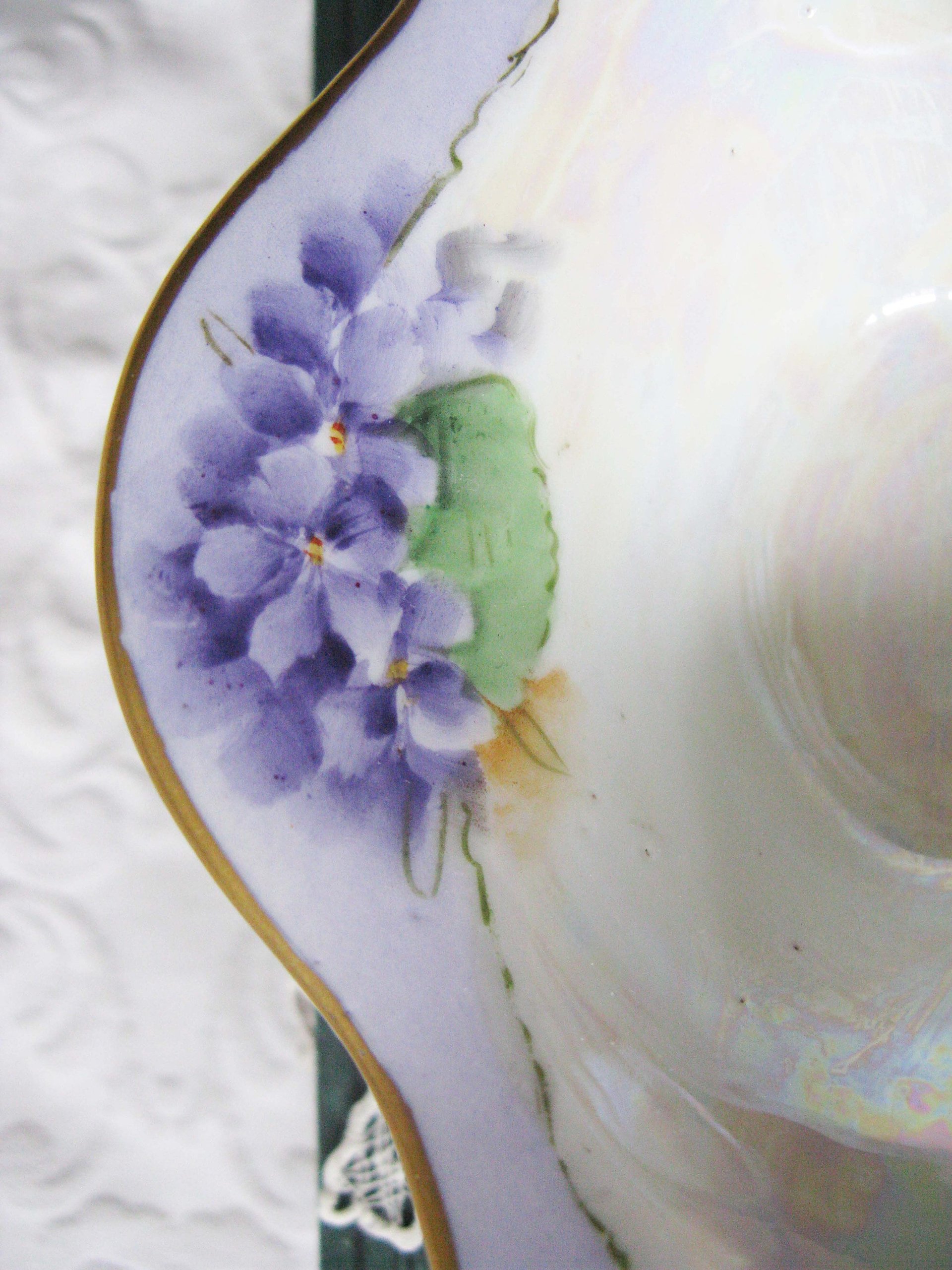 Vintage Violet China Sauce Gravy Jam Dish with Plate Hand Painted 1900's Edwardian Victorian Downton Cottage Shabby Chic WhenRosesBloom