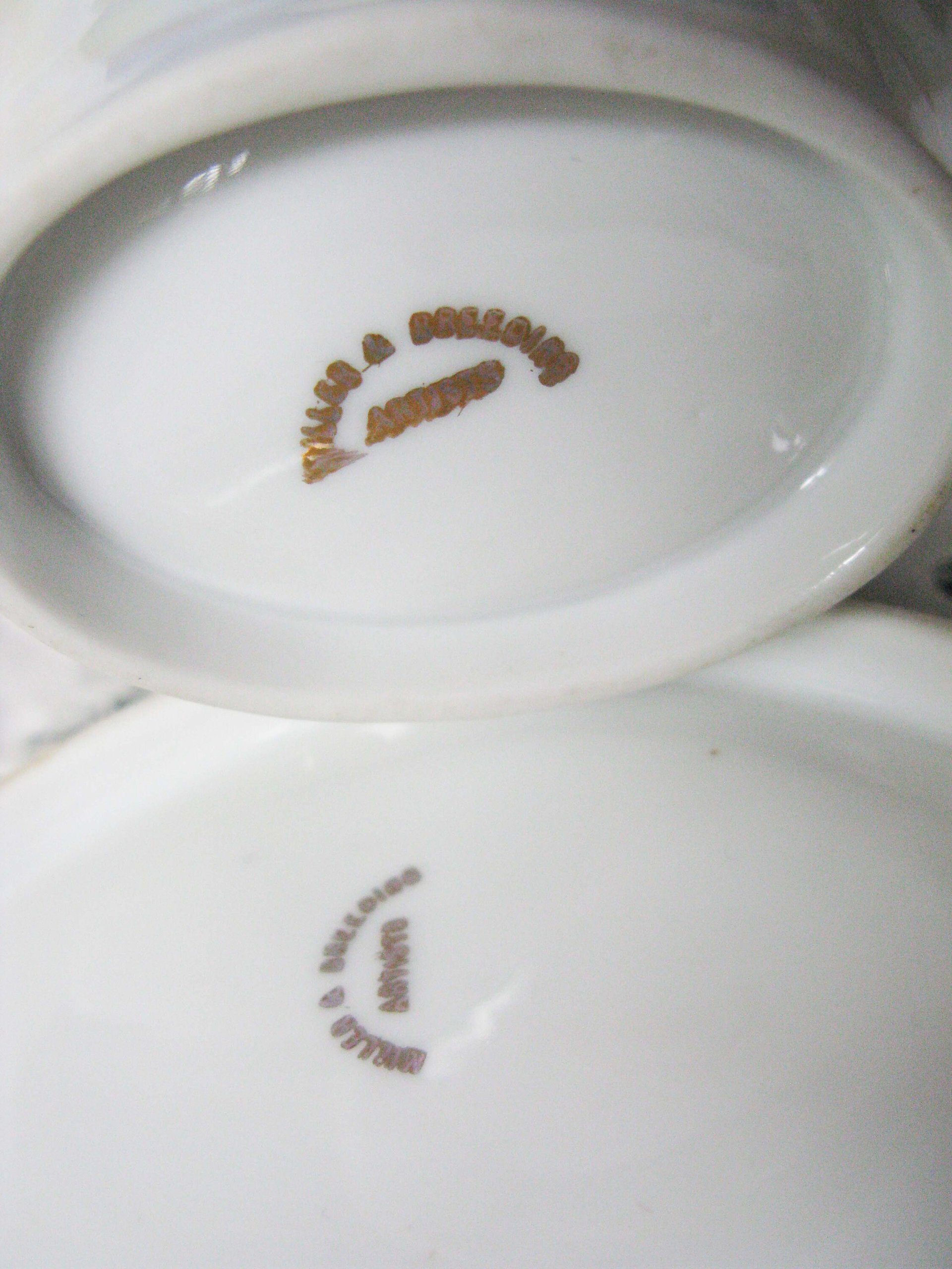 Vintage Violet China Sauce Gravy Jam Dish with Plate Hand Painted 1900's Edwardian Victorian Downton Cottage Shabby Chic WhenRosesBloom