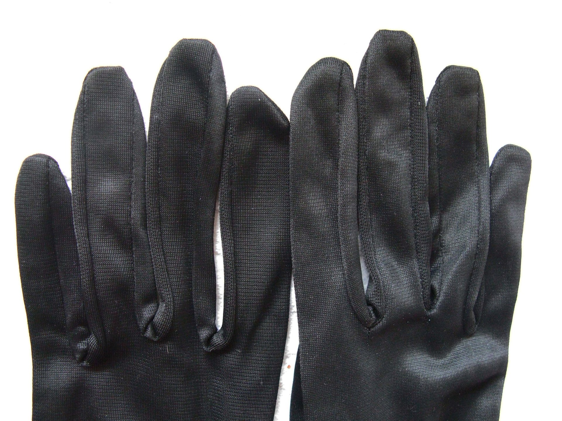 Vintage Gloves Black Sz 6.5 Nylon Retro Mid Century 40s 50s Tea Dance Wedding Downton Steampunk Retro  Cosplay Free Ship US  WhenRosesBloom