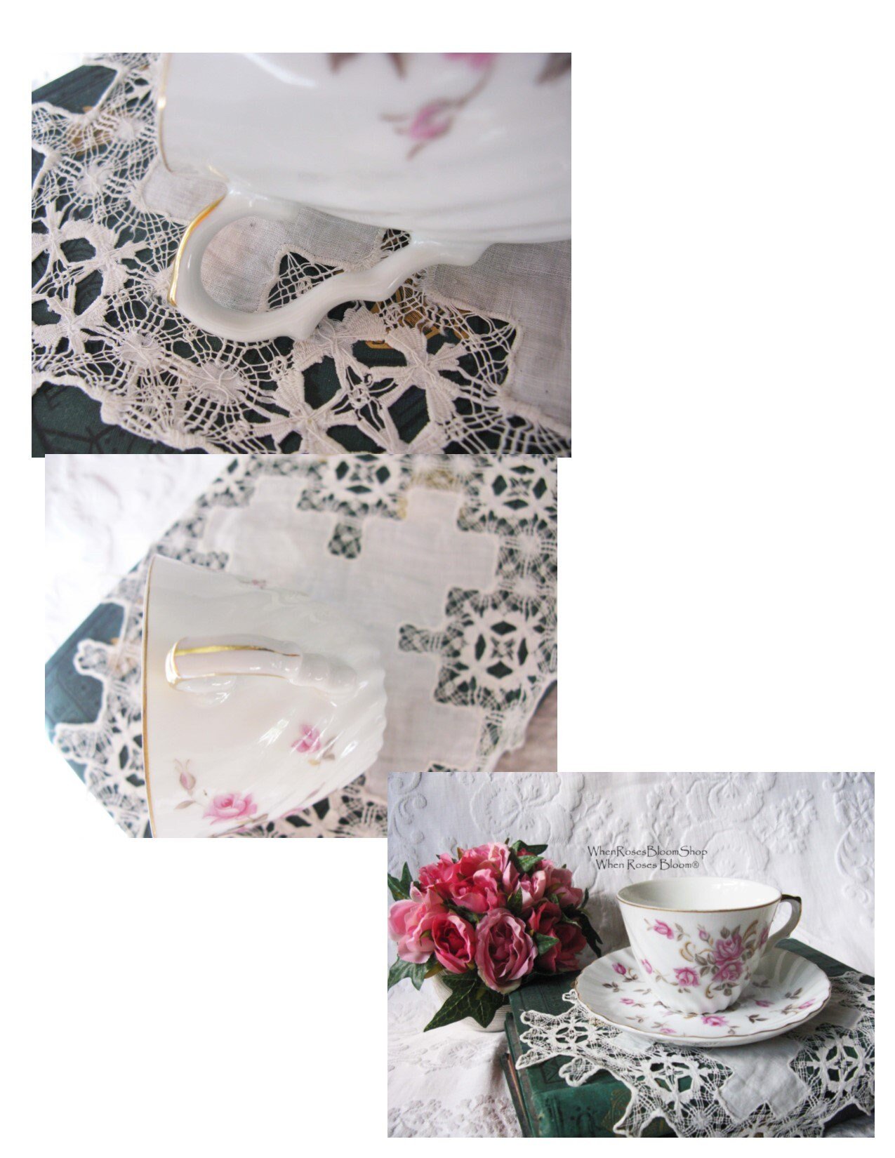 Lefton Teacup Pink Roses Vintage Mid Century Retro Tea Gift Downton Abbey Shabby Chic Classic Tea WhenRosesBloom