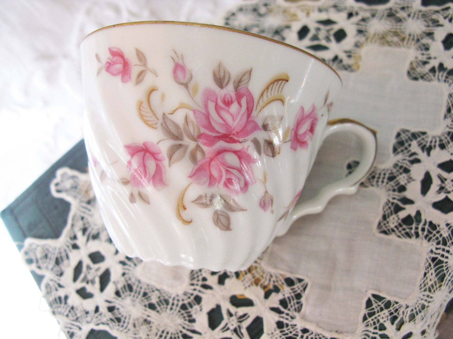 Lefton Teacup Pink Roses Vintage Mid Century Retro Tea Gift Downton Abbey Shabby Chic Classic Tea WhenRosesBloom