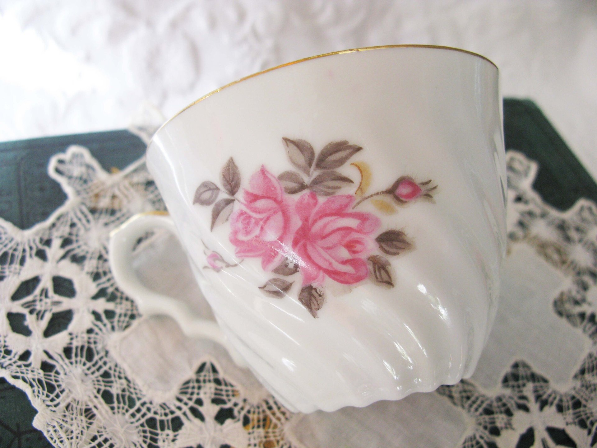 Lefton Teacup Pink Roses Vintage Mid Century Retro Tea Gift Downton Abbey Shabby Chic Classic Tea WhenRosesBloom