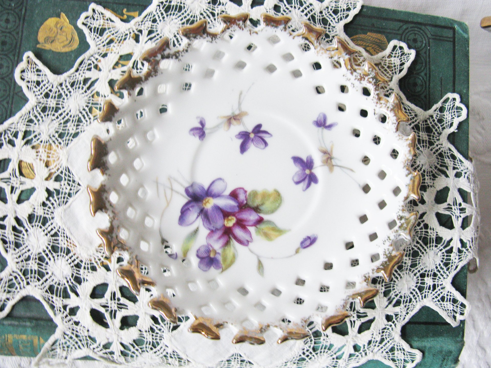 Violet Tea Cup Vintage Footed Cabinet Cup Child Dolly Mid Century Japan  Retro Tea Gift Cottage Farmhouse Shabby Chic Style WhenRosesBloom