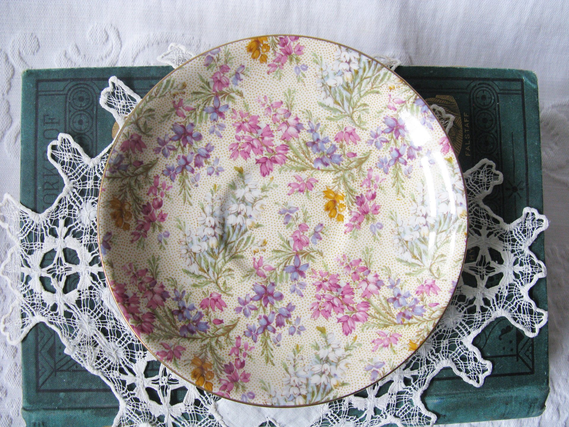 Vintage Tea Cup Chintz Pink Purple Heather Floral English Bone china Tea Cup  Downton Shabby Chic Mid Century Tea Party Gift  WhenRosesBloom