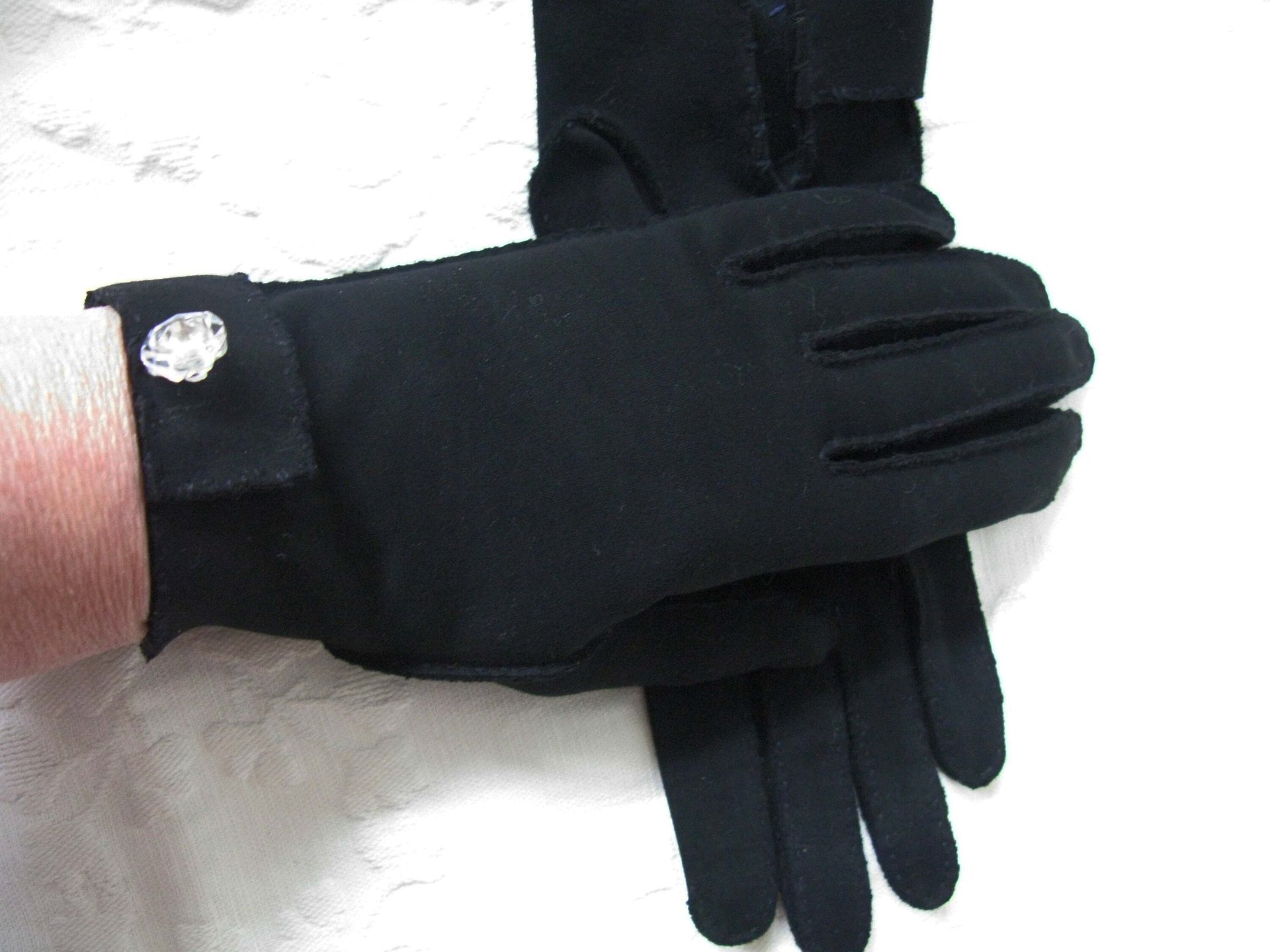 Black Gloves Vintage Size 6.5 Retro Mid Century Tea Dance Wedding Downton Miss Fisher Steampunk Cosplay Glove Free Ship  US When Roses Bloom