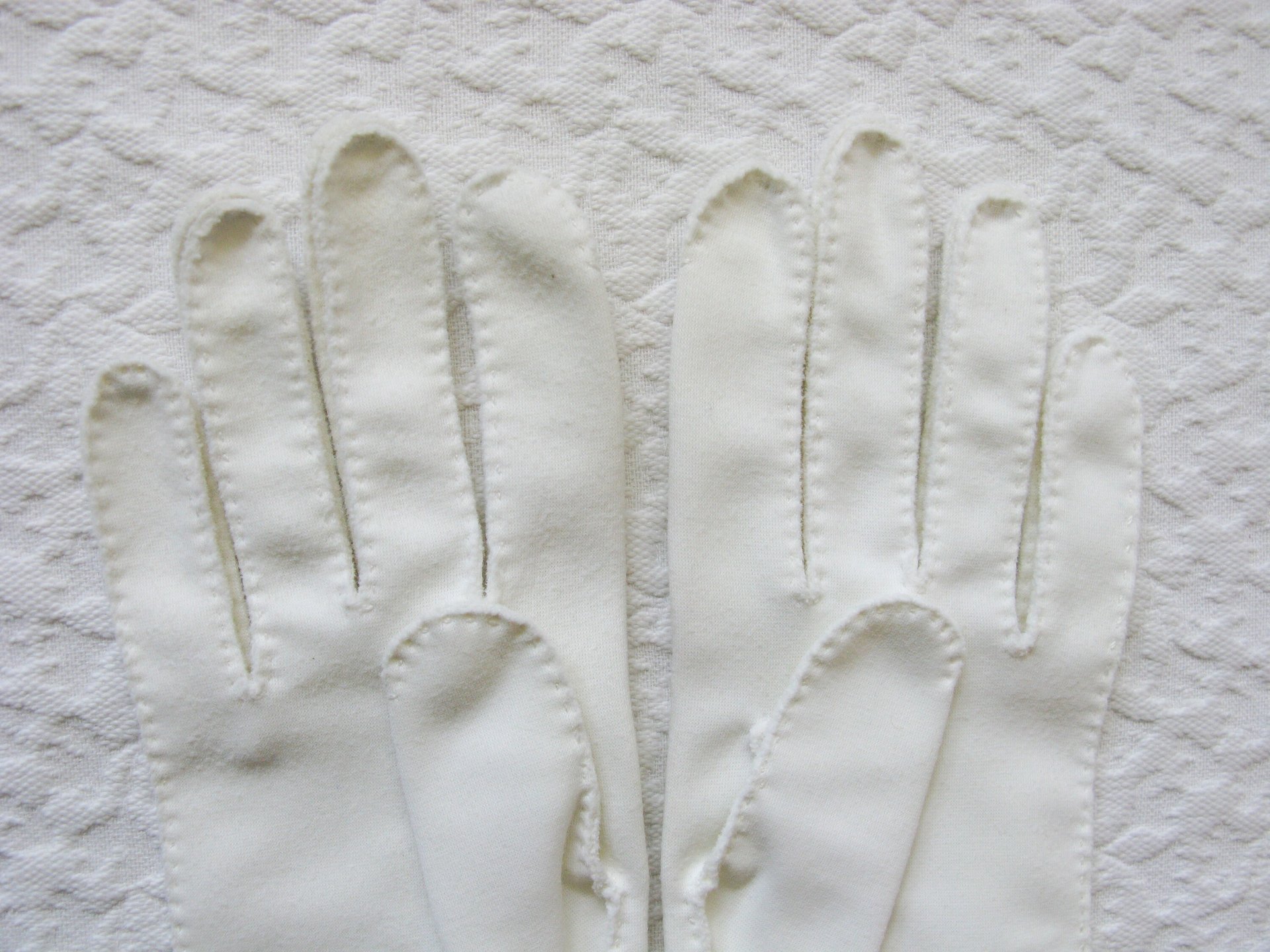White Gloves Short Sz 6 Embroidered Vintage Retro Mid Century 40s 50s Tea Dance Wedding Downton Cosplay Gloves Free Ship US  WhenRosesBloom