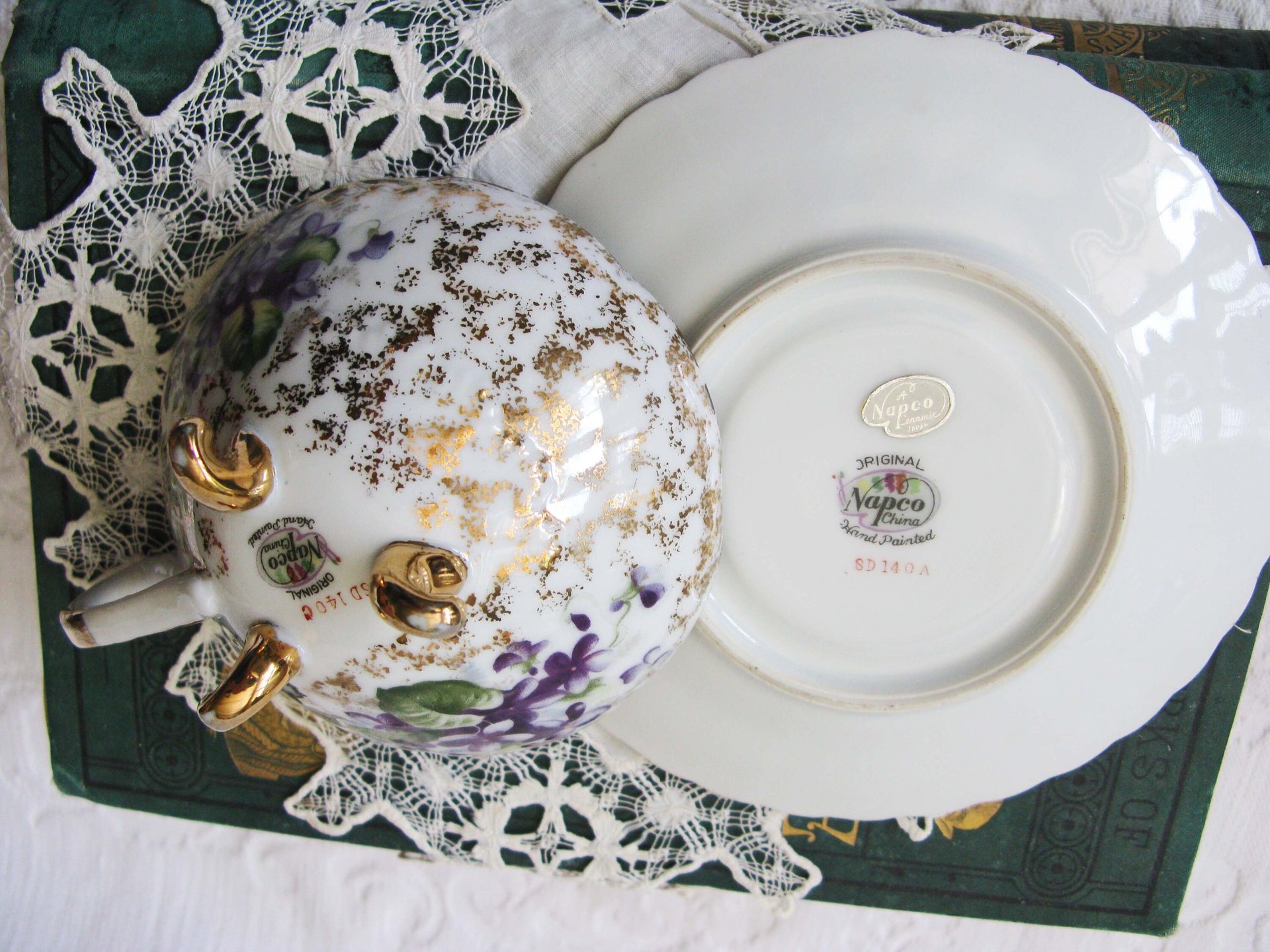 Violet Teacup  Footed Vintage Japan Mid Century Retro Dainty Tea Time Gift Victoria Downton Tea Elegant Farm Shabby Chic  WhenRosesBloom