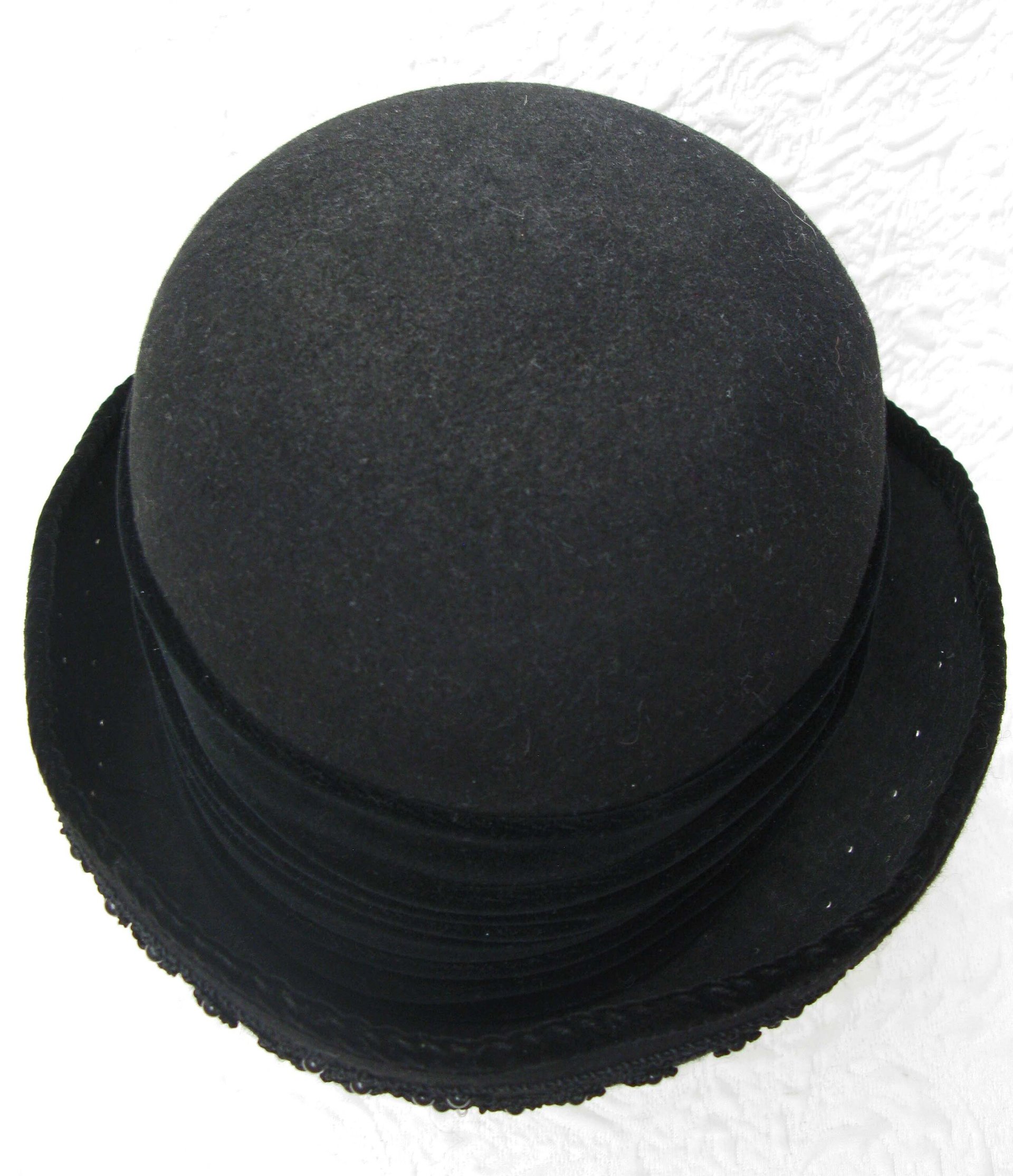 Vintage Hat Black  Cloche Tea Garden Party Eric Javets Retro Elegance Downton Miss Phryne Fisher Gatsby Cosplay Style  WhenRosesBloom