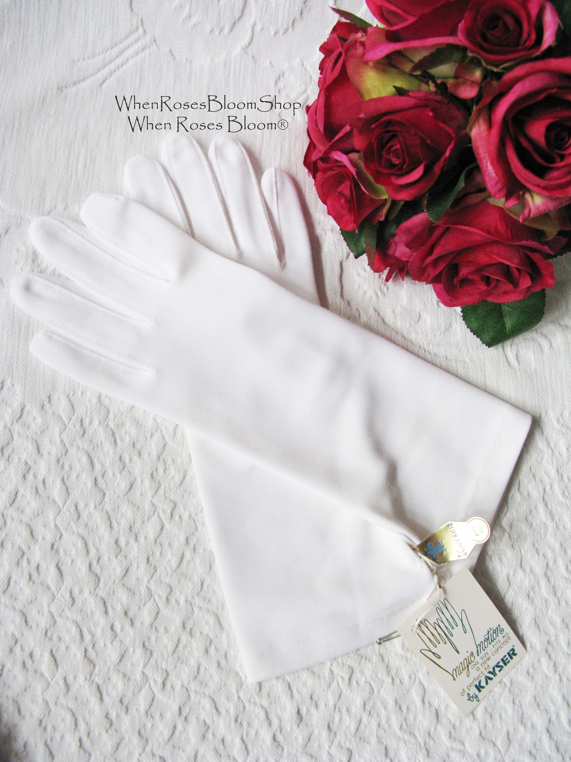 Vintage White Gloves Matinee NOS new Wedding Tea Retro Mid Century Bride Downton Titanic Jane Austen Cosplay  Free Ship  US When Roses Bloom