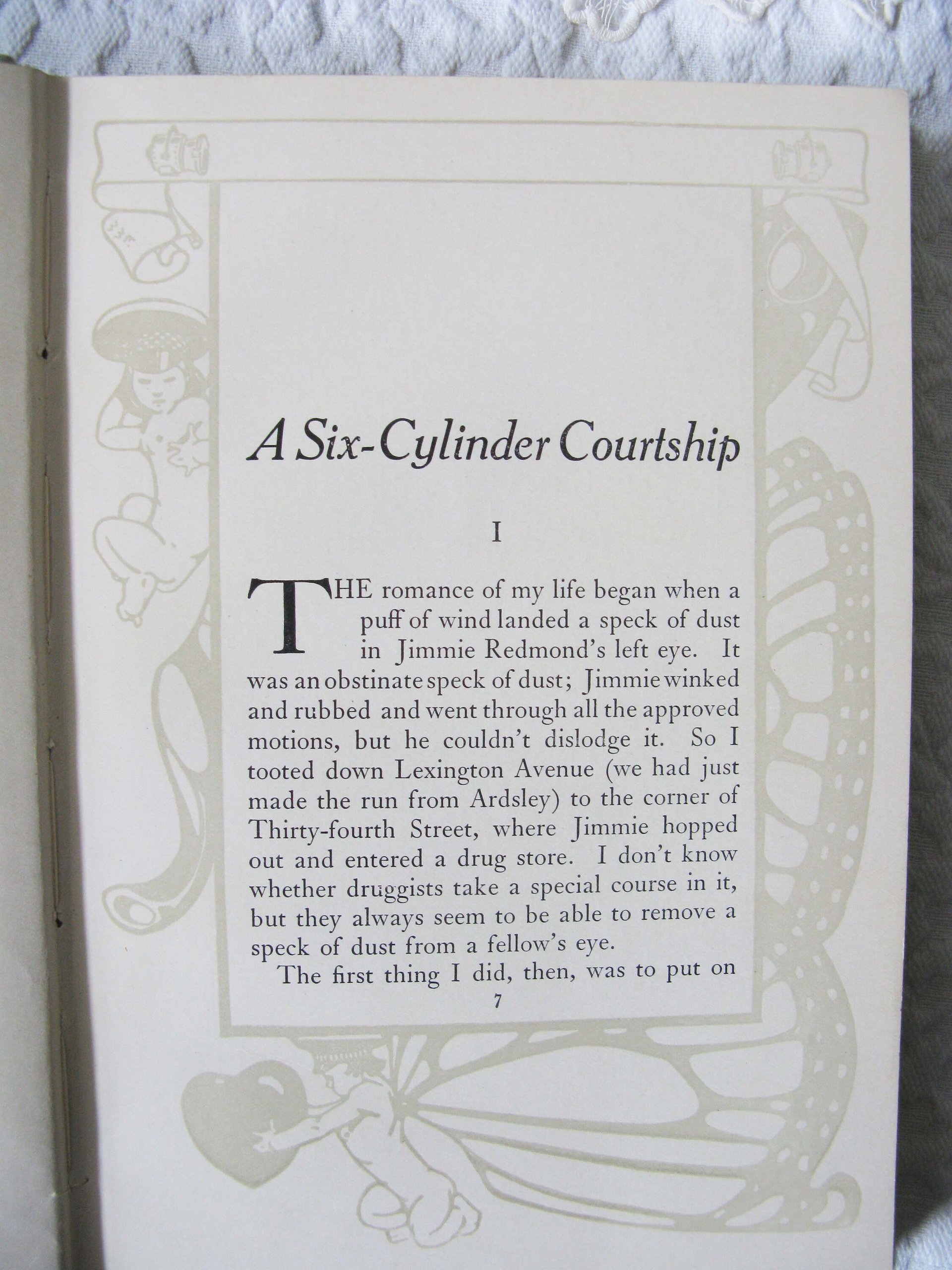 Vintage Green Book  A Six-Cylinder Courtship  1st Ed. Edwardian Romantic Comedy Decorative Cover Artwork Library Decor Gift  WhenRosesBloom