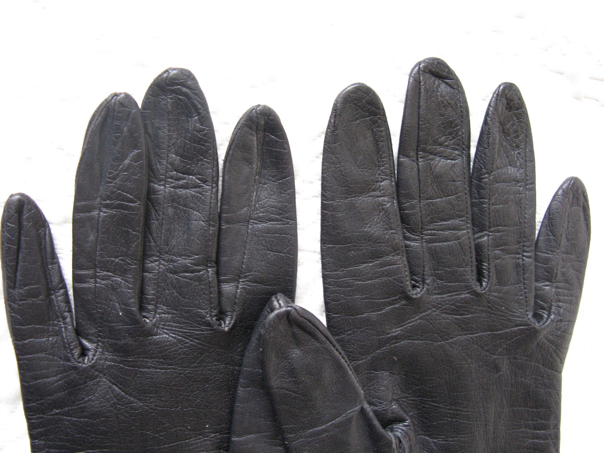 Black Gloves Sz 7 Italian Kid Leather Vintage Downton Miss Fisher Elegant Steampunk Cosplay Mid Century Classic FREE Ship US  WhenRosesBloom
