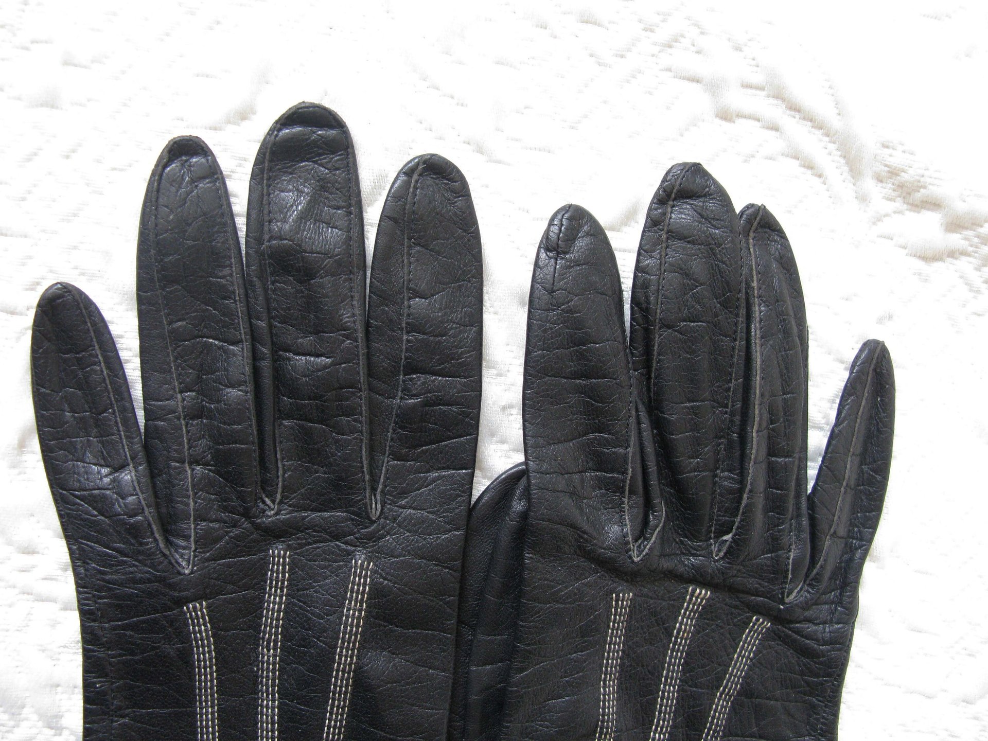 Black Gloves Sz 7 Italian Kid Leather Vintage Downton Miss Fisher Elegant Steampunk Cosplay Mid Century Classic FREE Ship US  WhenRosesBloom