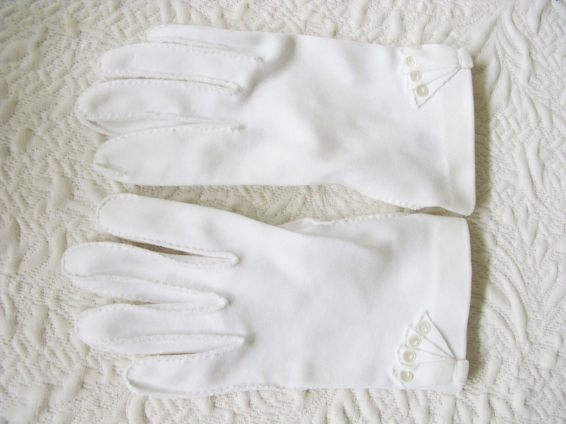 Gloves White Short Retro Vintage Tea Party Elegant Cosplay Downton Miss Fisher Mid Century Style Free Ship US When Roses Bloom