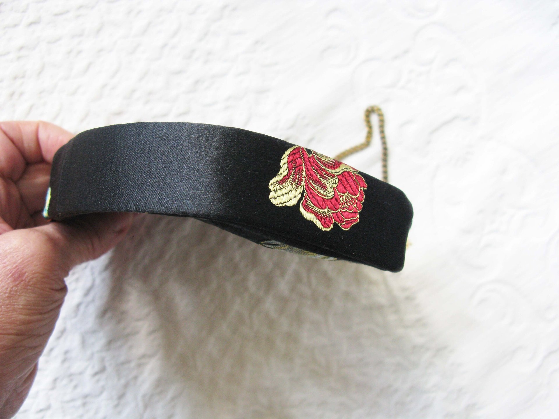 Vintage Black Purse Silk Brocade Mid Century Evening Retro Dance Cocktail Party  Chinese Japanese Oriental WhenRosesBloom