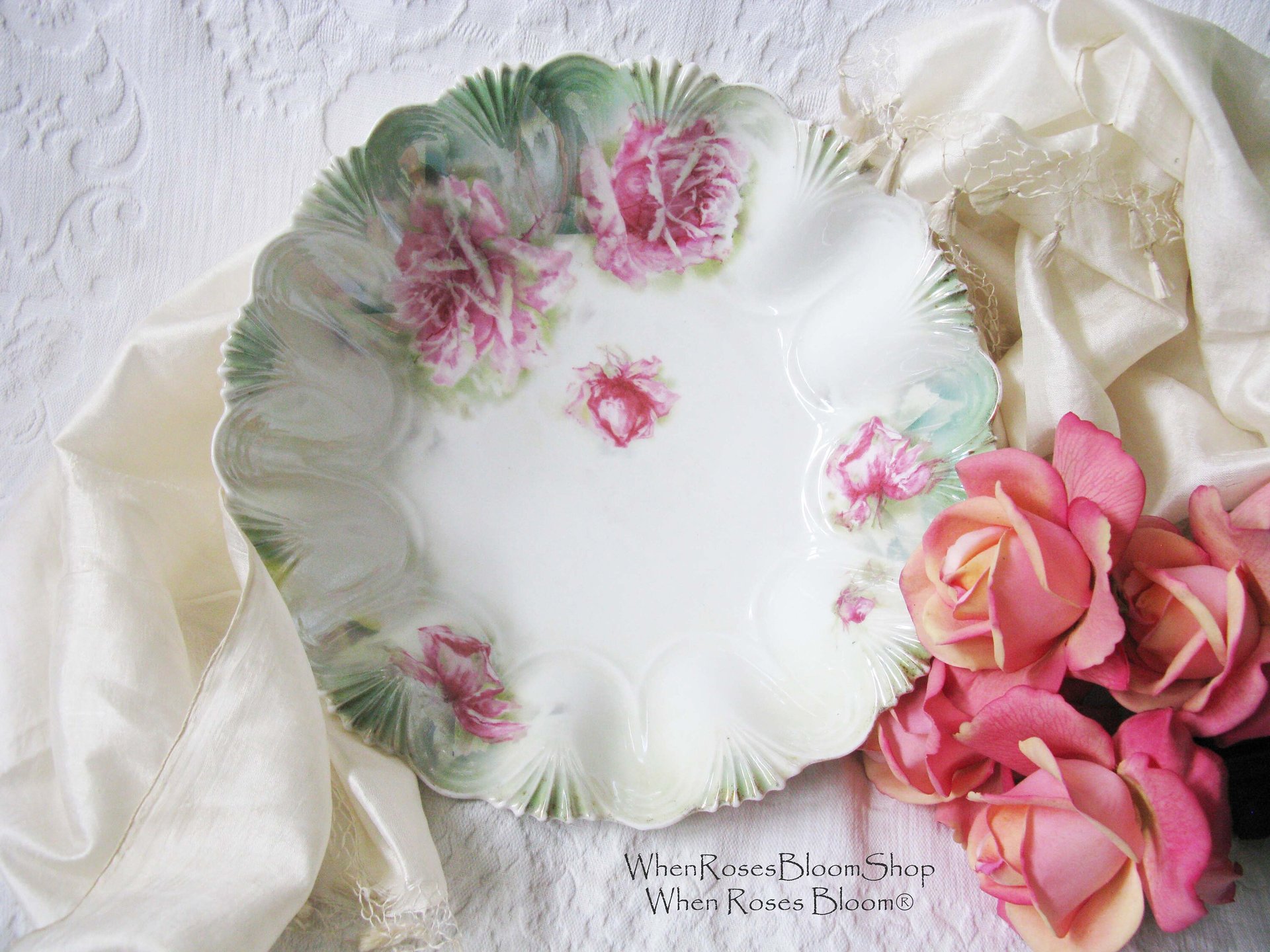 Vintage China Bowl w/Roses Art Nouveau R S Prussia  1900's Edwardian Victorian Cottage Farmhouse Romantic  Shabby Chic WhenRosesBloom