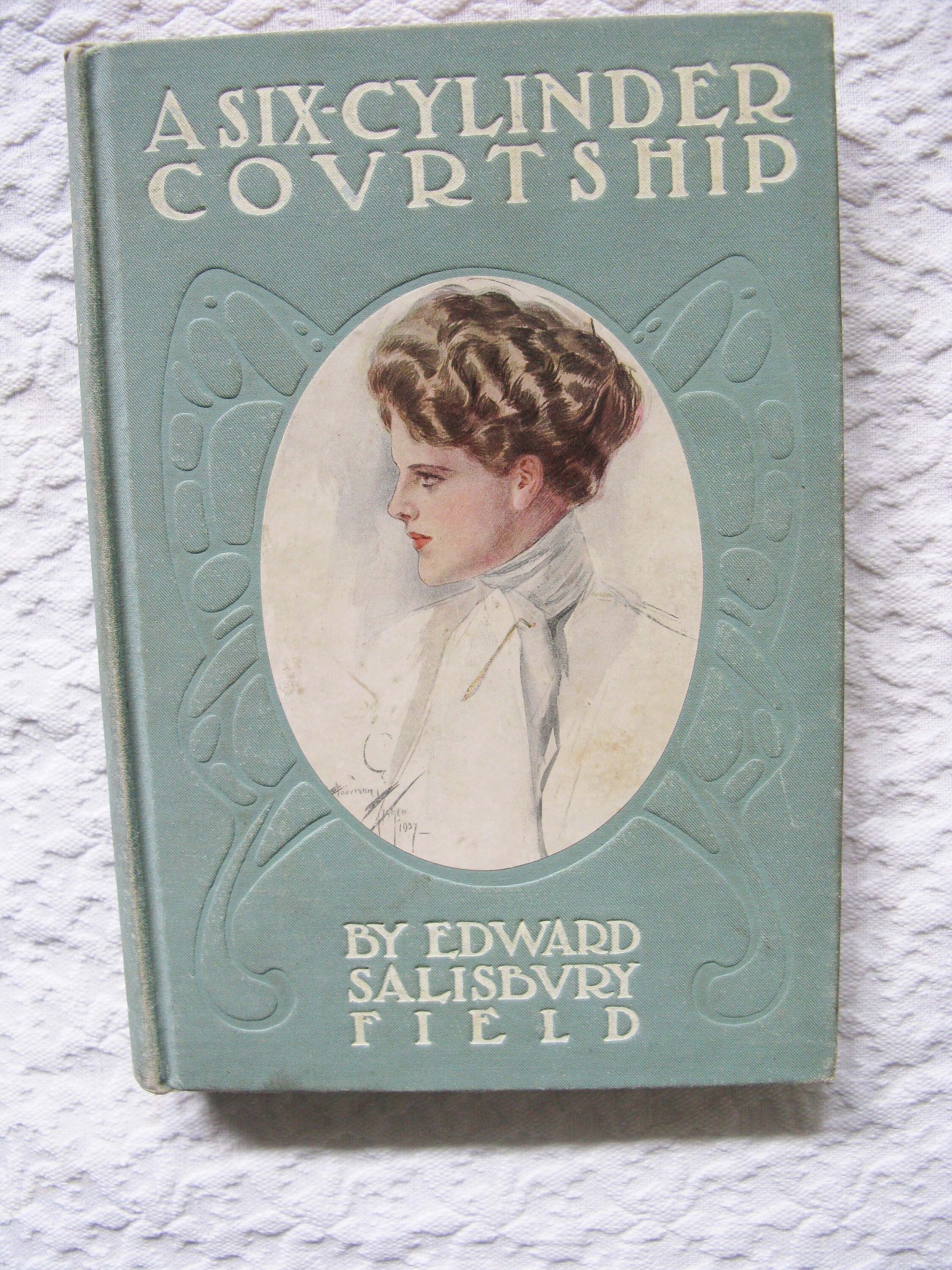 Vintage Green Book  A Six-Cylinder Courtship  1st Ed. Edwardian Romantic Comedy Decorative Cover Artwork Library Decor Gift  WhenRosesBloom