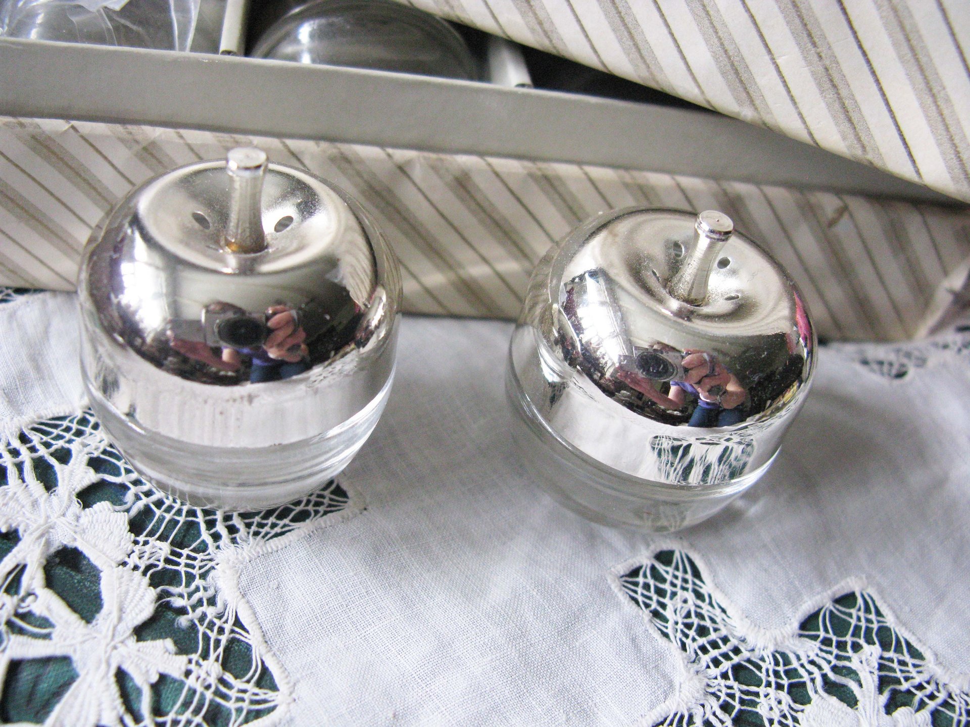 Vintage Silver Salt Pepper Shaker Apples Set/8 NOS Tea Brunch Downton Abbey Classic Tea Cottage Shabby Chic Decorative Gift WhenRosesBloom