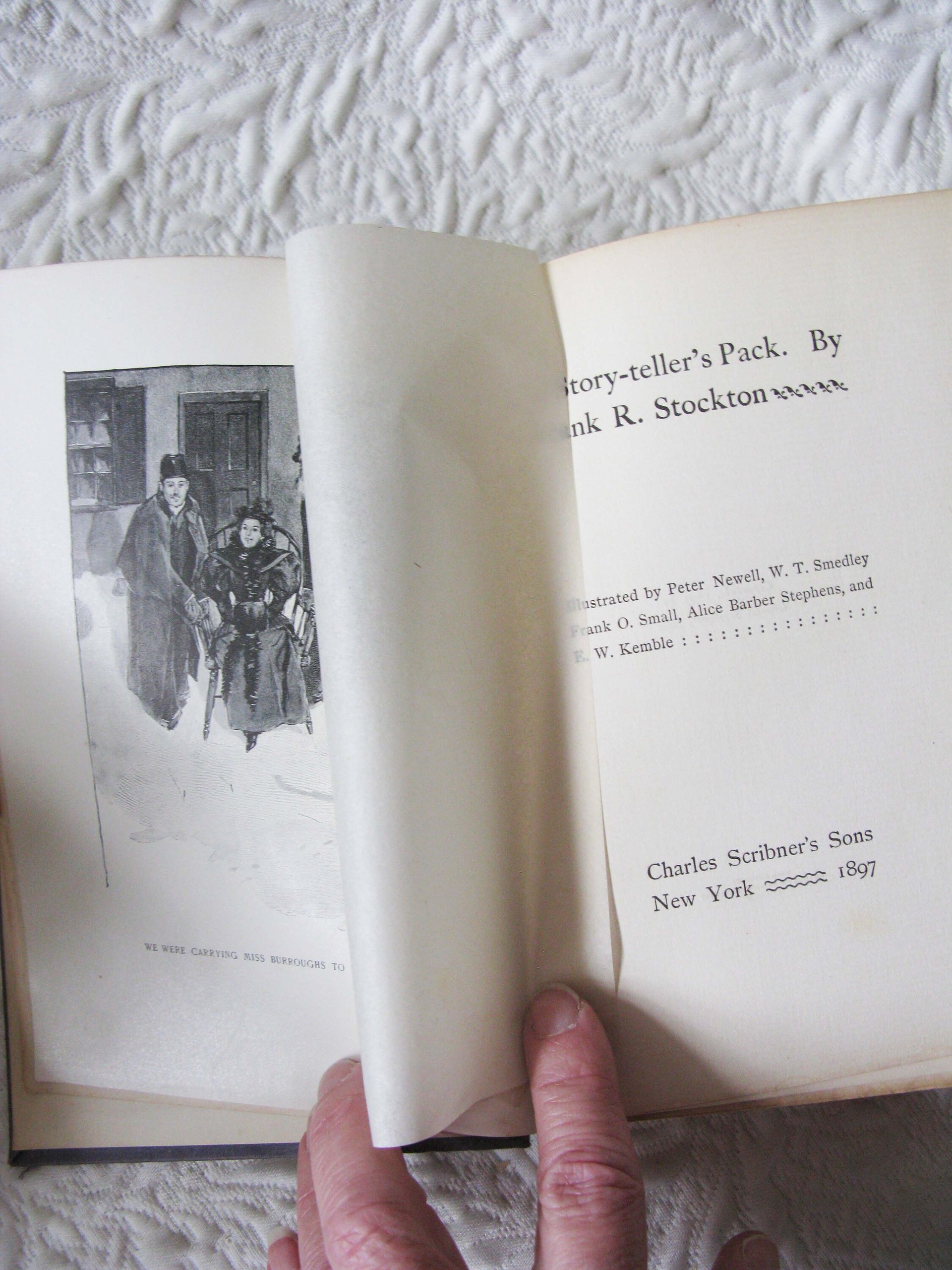 Blue Book Storyteller's Pack 1st Edition Frank Stockton Margaret Armstrong Pretty Decorative Cover Decorative Library Gift WhenRosesBloom