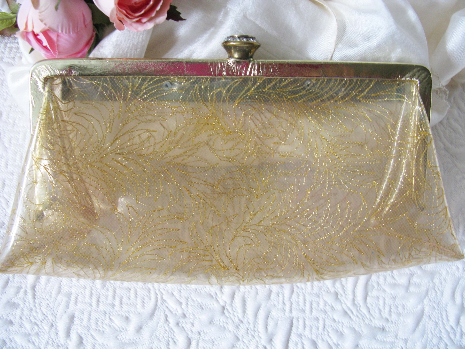 Clear Plastic Clutch Purse Evening Bag Vintage Atomic Mid Century Style 50 60s Retro Cocktail Party Classic Hollywood Glamour WhenRosesBloom