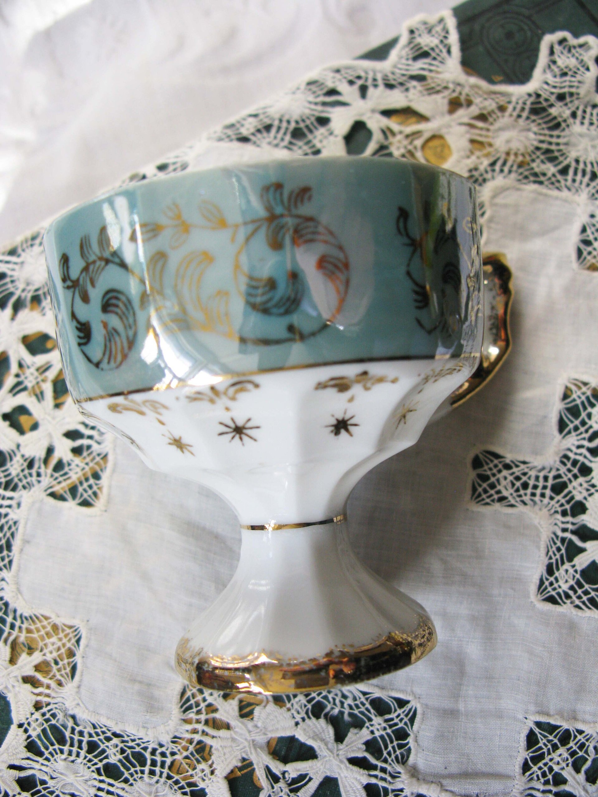 Tea Cup Turquoise Child Dolly Mommy & Me Nana Sterling Vintage Japan Tea Party Demitasse Cappuccino Cottage Shabby Chic WhenRosesBloom