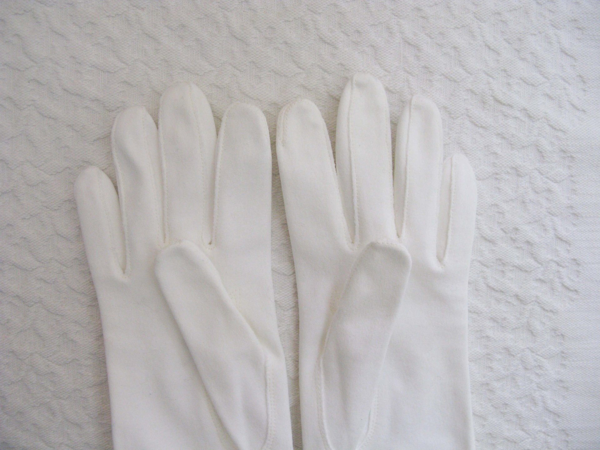 Vintage White Gloves Long Eyelet Embroidery Retro Mid Century Wedding Bride  Free Ship US Downton Austen Titanic Cosplay    When Roses Bloom