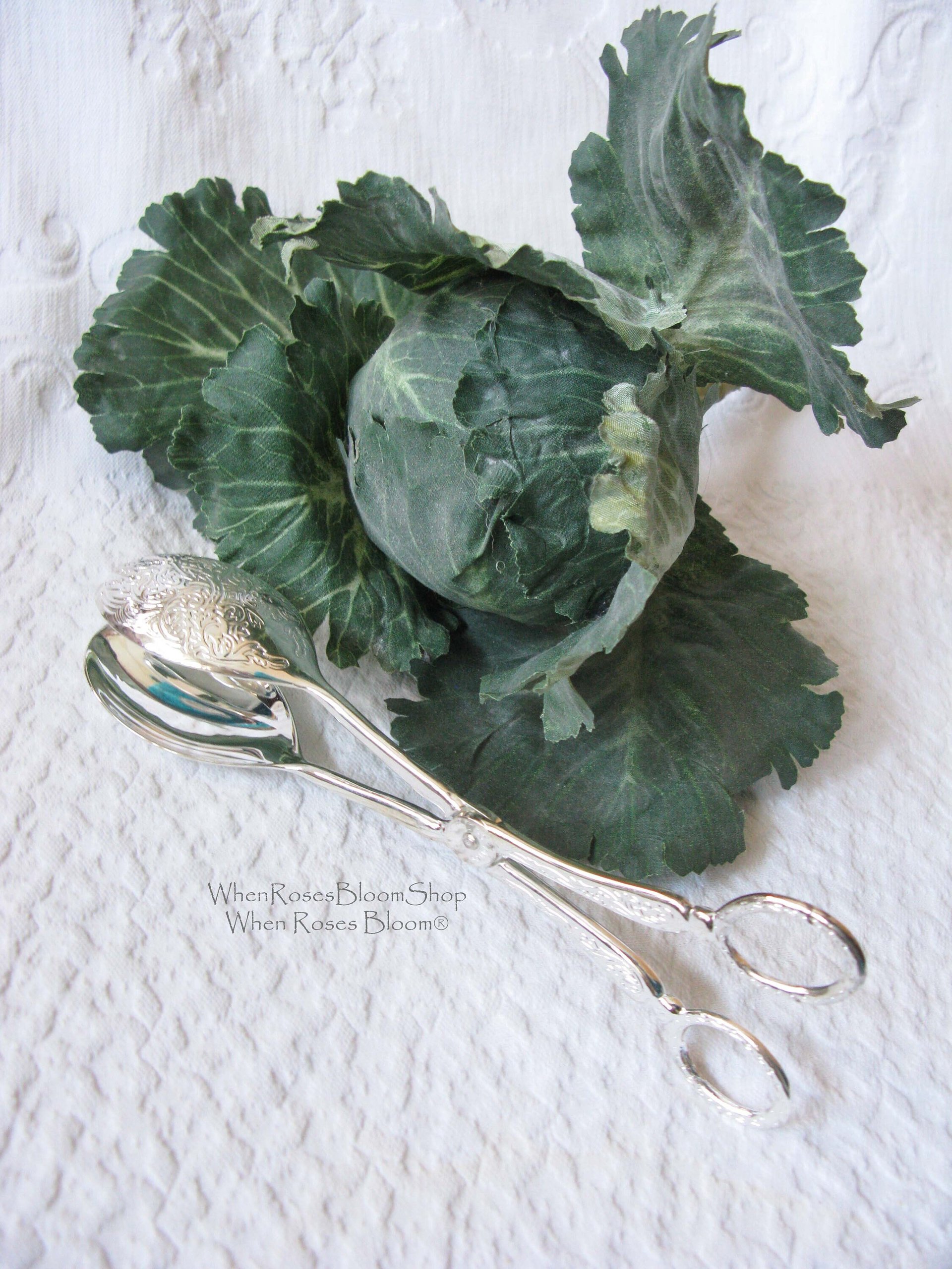 Silver Server Salad Tongs Vintage Elegant Party Afternoon Tea  Silver Server Downton Austen Cottage Shabby Chic Tea Gift WhenRosesBloom