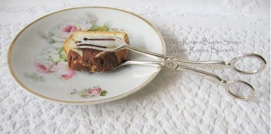 Silver Tea Pastry Sandwich Serving Tongs Elegant Afternoon Tea Gift Fancy Cake Pastry Dessert Cottage Granny Downton Abbey  WhenRosesBloom
