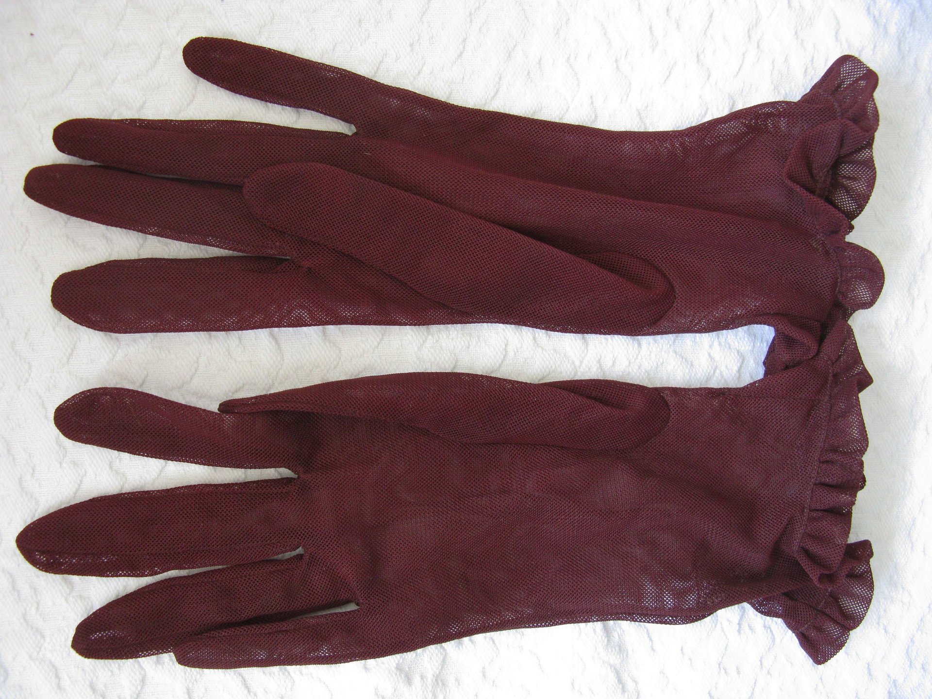Gloves Brown Sheer Sz 6 Vintage Retro Mid Century Style Tea Downton Miss Fisher Cosplay Free Ship in US When Roses Bloom