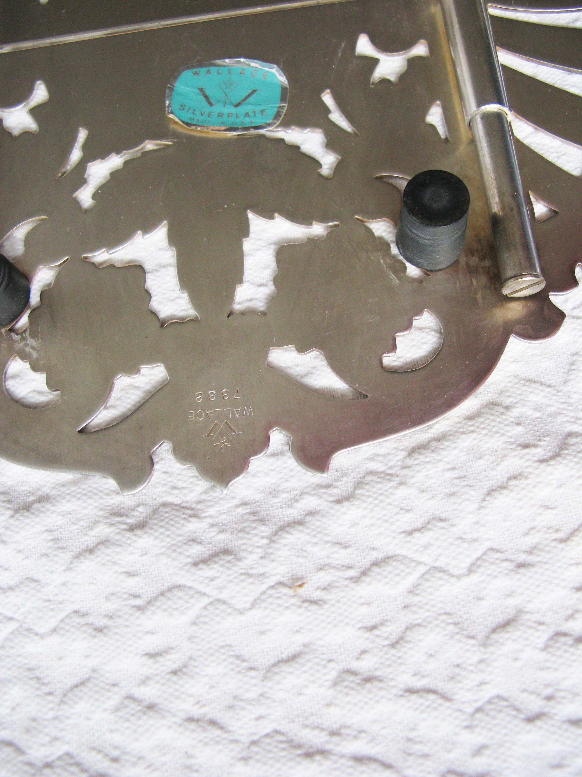 Vintage Silver Tea Trivet Hot Plate Tea Party Wedding Birthday Entertaining Tea Gift Silver Rococo Elegant Shabby Chic   WhenRosesBloom