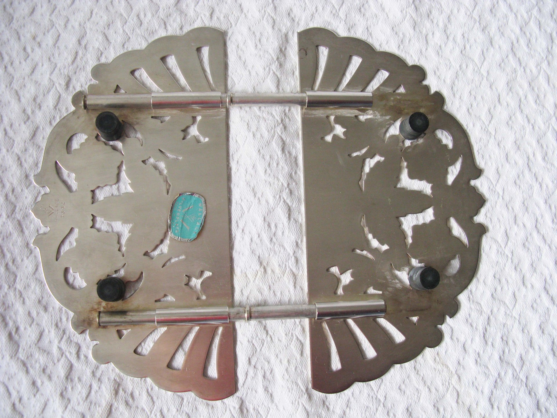 Vintage Silver Tea Trivet Hot Plate Tea Party Wedding Birthday Entertaining Tea Gift Silver Rococo Elegant Shabby Chic   WhenRosesBloom