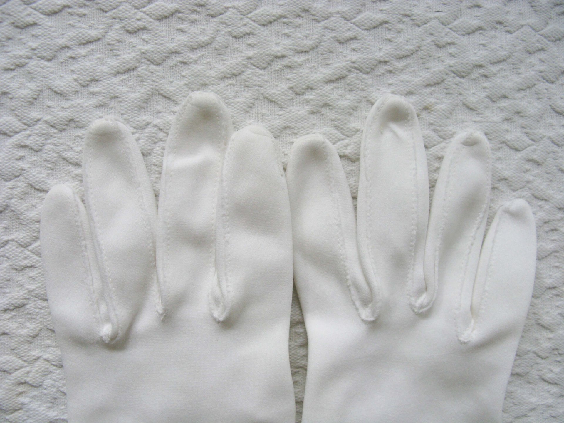 Gloves White Short Italian sz 6+ Retro Vintage Tea Party Elegant Cosplay Downton Miss Fisher Mid Century Style Free Ship US When Roses Bloom