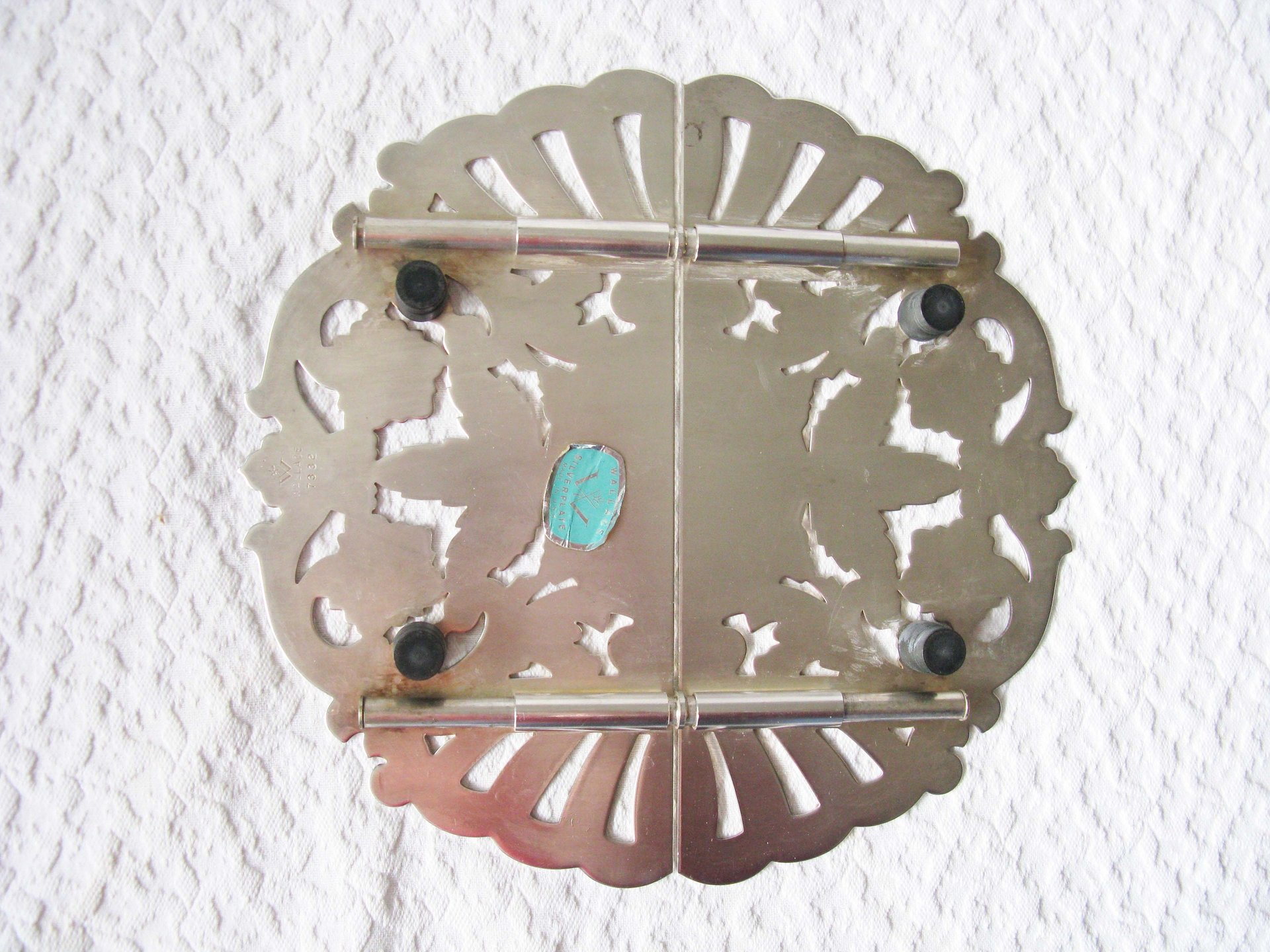 Vintage Silver Tea Trivet Hot Plate Tea Party Wedding Birthday Entertaining Tea Gift Silver Rococo Elegant Shabby Chic   WhenRosesBloom