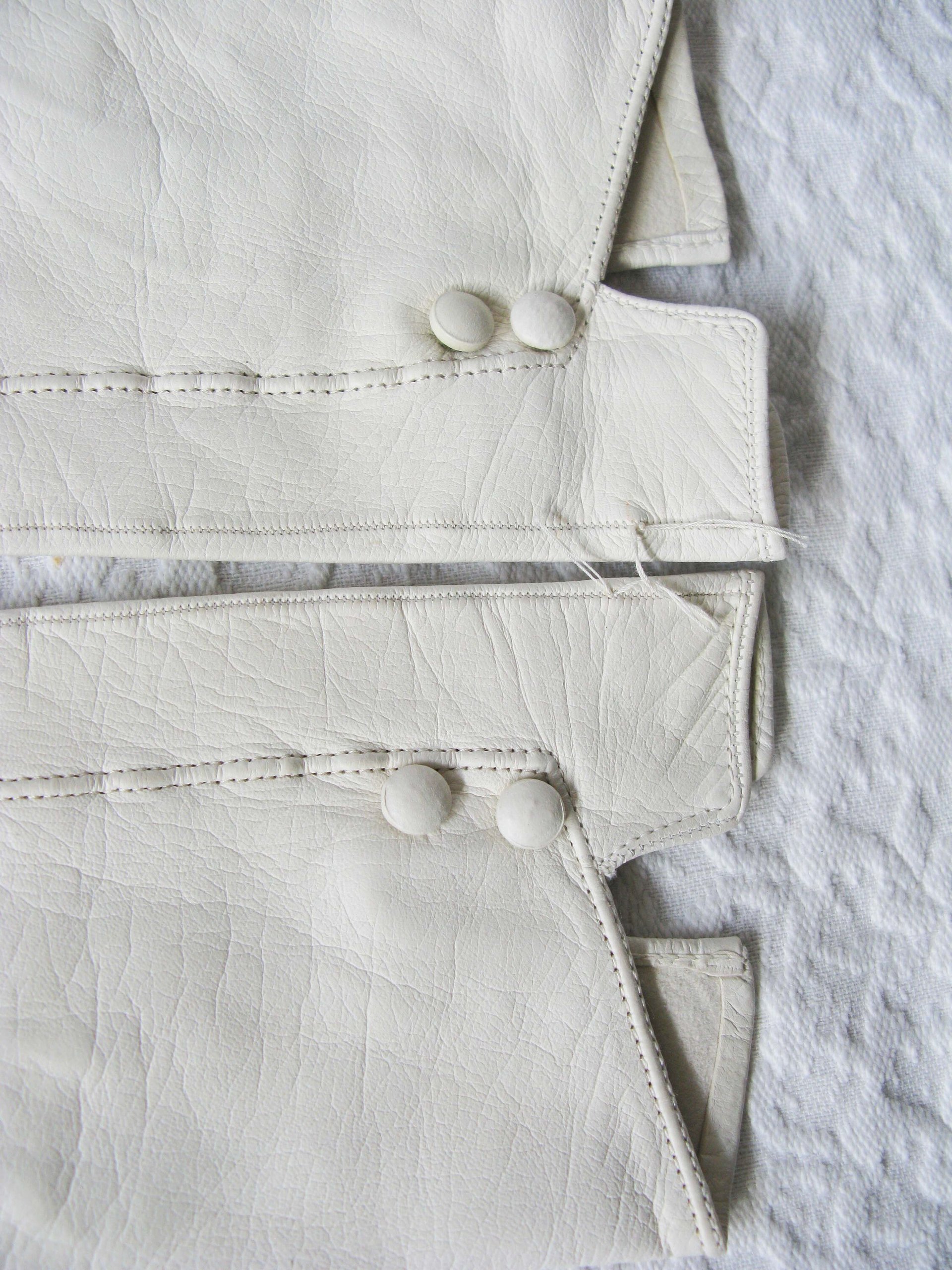White Gloves French Leather Sz 6 1/2 Vintage Retro Wedding Bride Tea NOS Downton Gatsby Miss Fisher Cosplay Free Ship  US When Roses Bloom