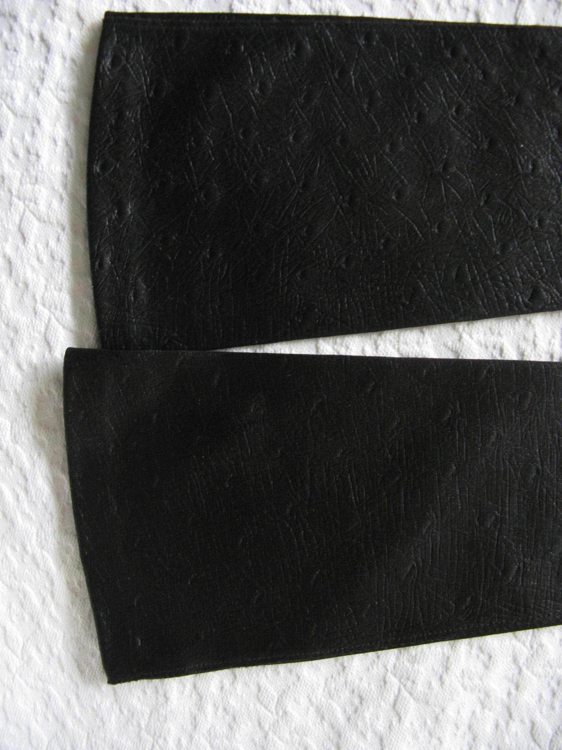 Vintage Gloves Black Sz 6 1/2 Faux Leather Vegan Fabric Matinee Classic Mid Century Mod Cocktail Party Style Free Ship US WhenRosesBloom