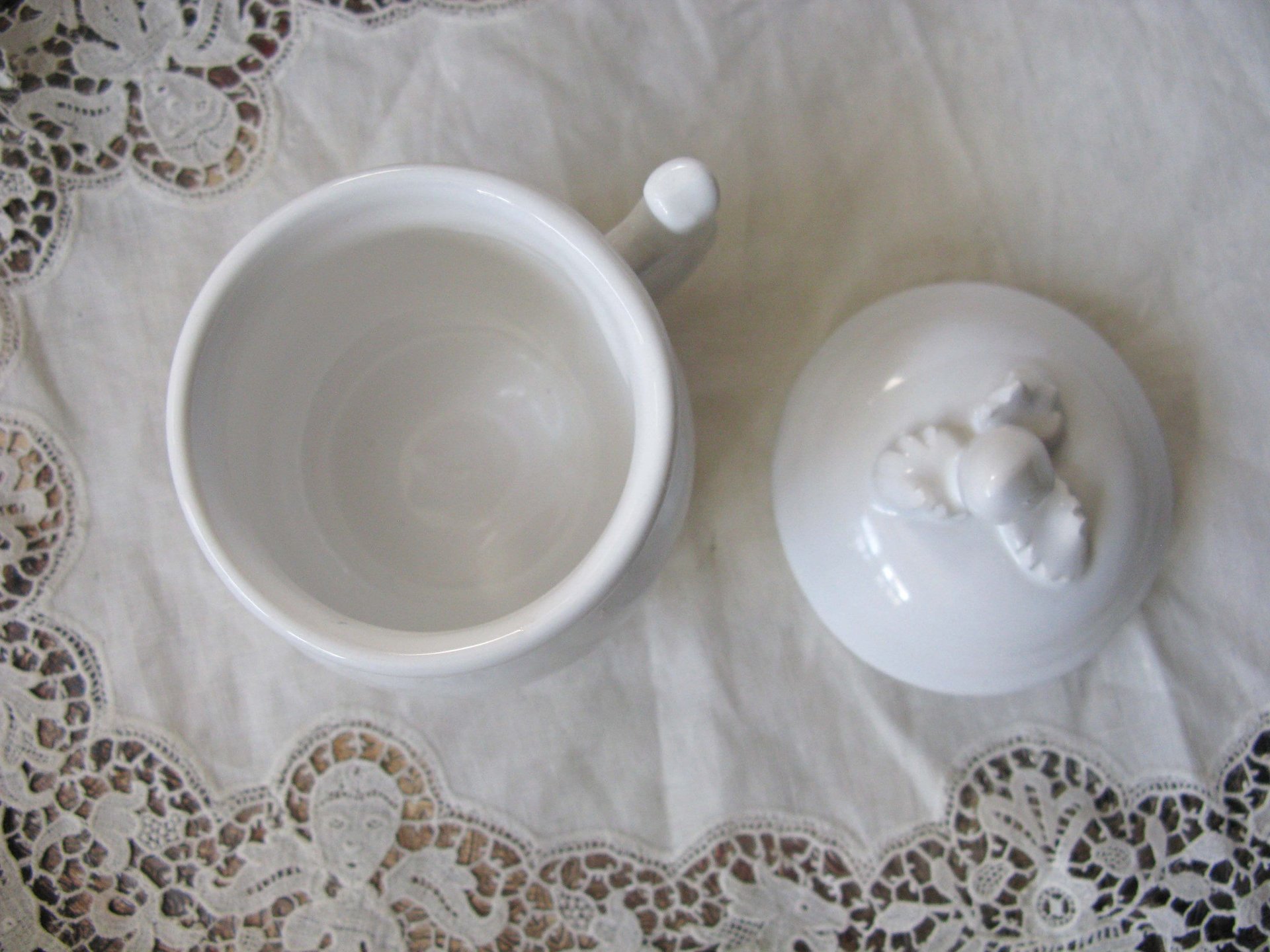 Vintage Pots de Creme Set of 6 White Italian Pottery Classic Dessert  TeaTime Elegant Mid Century Pudding Cups Hot Chocolate