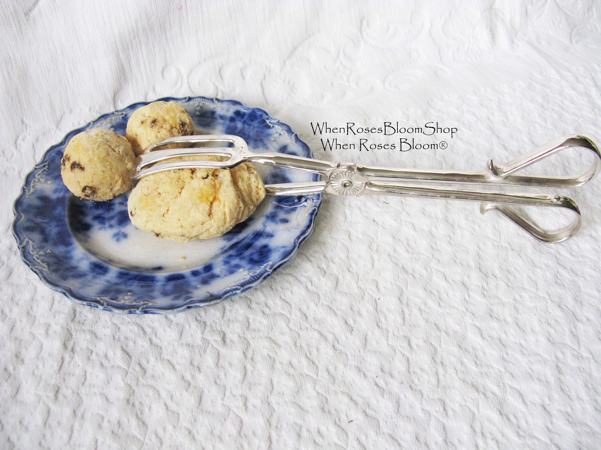 Vintage Silver Server Tongs for Cake Sandwich Pastry Elegant Afternoon Tea Party Downton Austen Cottage Shabby Chic Tea Gift WhenRosesBloom