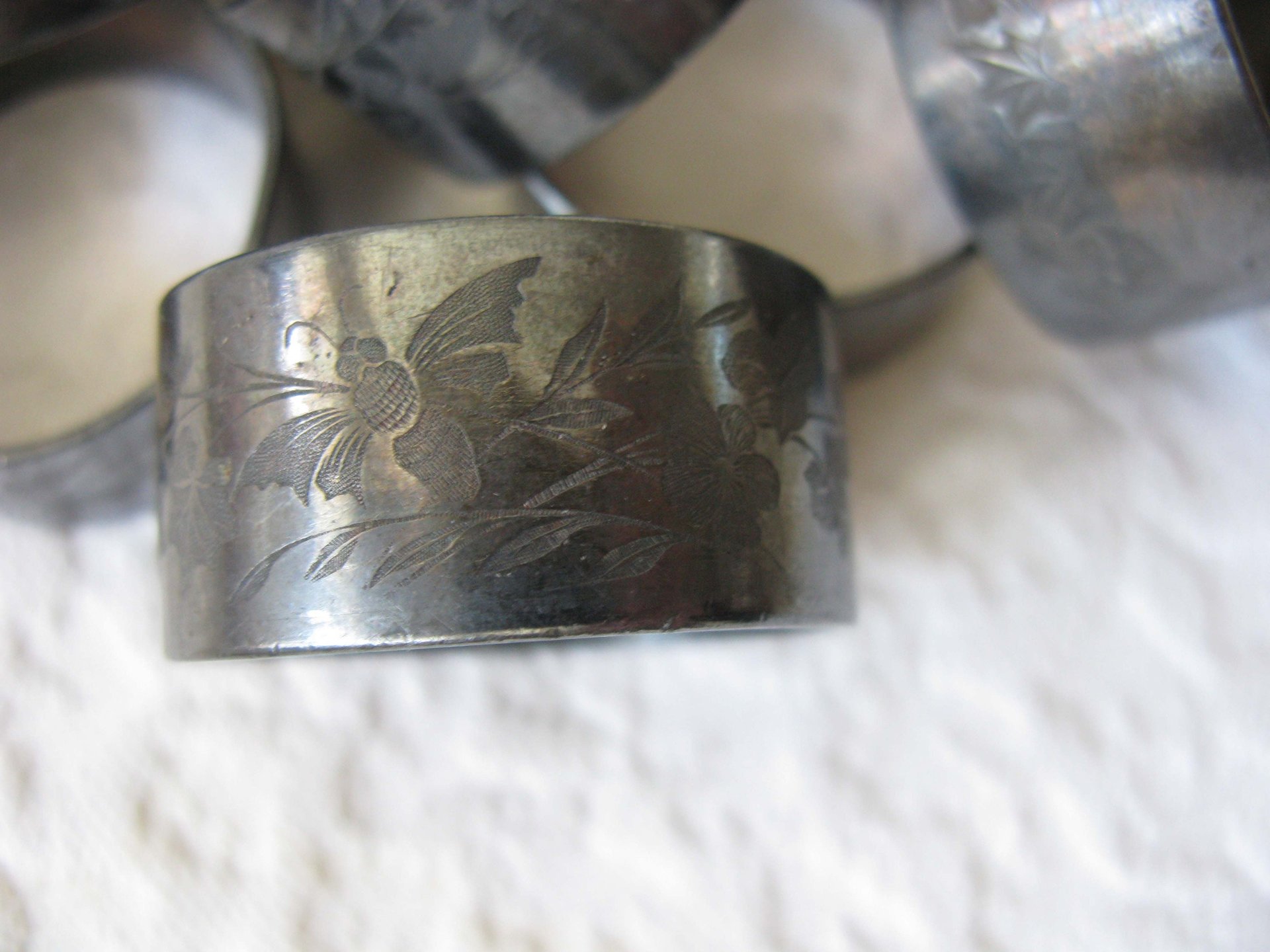 Silver Napkin Rings 6 Vintage Quadruple Plate Tea Gift Aesthetic Style Downton Abbey Classic Farmhouse Cottage Shabby Chic WhenRosesBloom