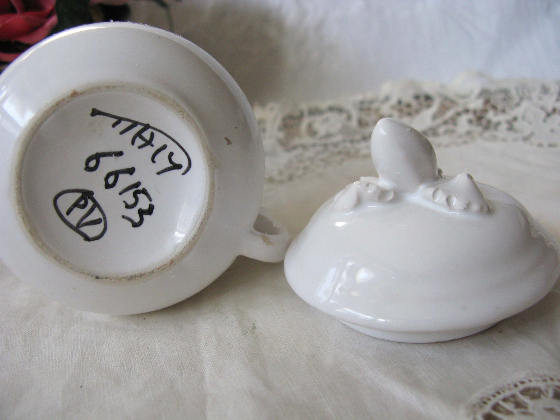 Vintage Pots de Creme Set of 6 White Italian Pottery Classic Dessert  TeaTime Elegant Mid Century Pudding Cups Hot Chocolate