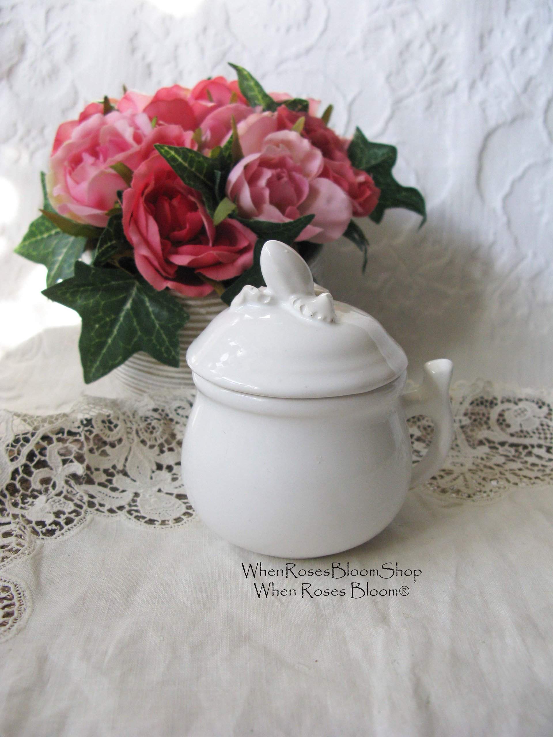 Vintage Pots de Creme Set of 6 White Italian Pottery Classic Dessert  TeaTime Elegant Mid Century Pudding Cups Hot Chocolate