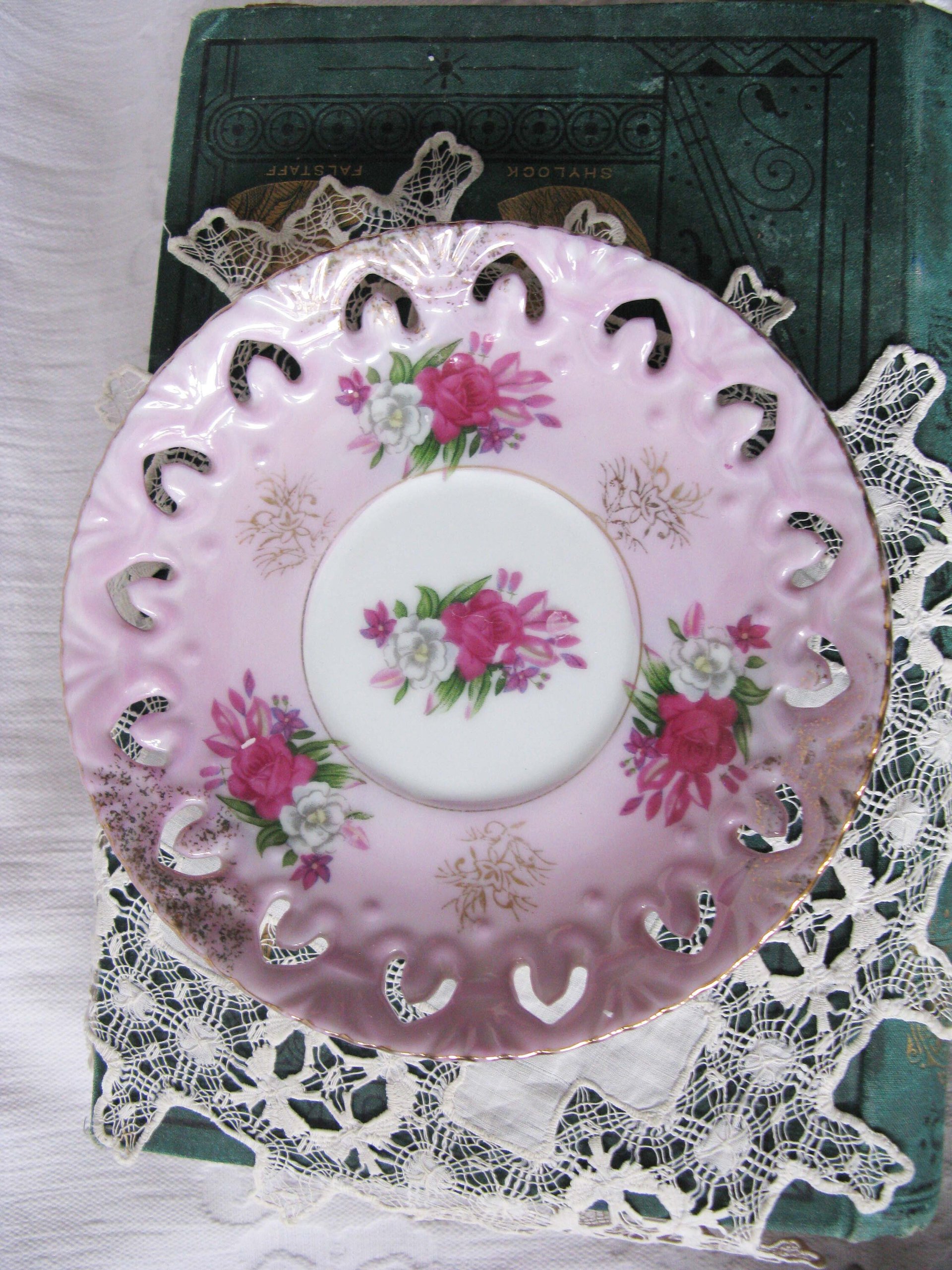Tea Cup Pink Roses Footed Japan Vintage Downton Tea Time Gift Cottage Shabby Chic Mid Century Tea Style  WhenRosesBloom