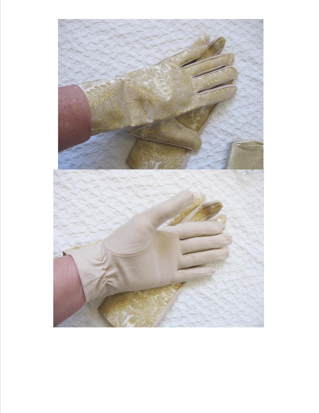 Gold Purse and Gloves Sz 7 to 8 Vintage Retro Mid Century Dance Tea Party Audrey Hepburn Atomic 60s 70s Cosply When Roses Bloom