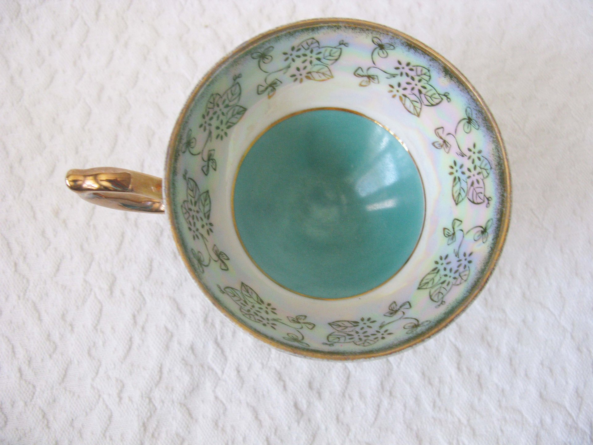 Vintage Lefton Teacup Turquoise Blue Footed Mid Century Retro Tea Gift Downton Abbey Shabby Chic Classic Tea WhenRosesBloom