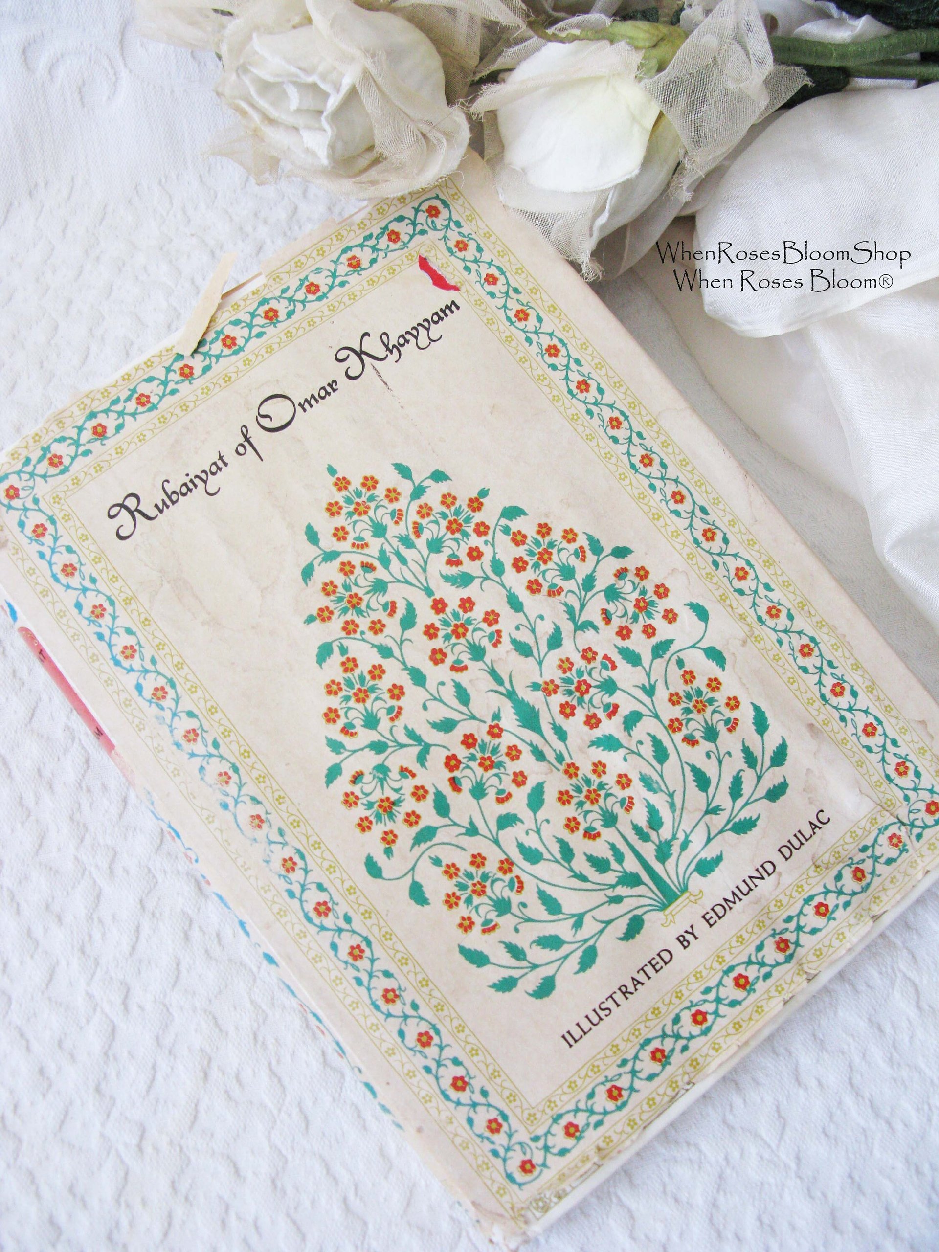 Rubaiyat Rubaiyyat Omar Khayyam Vintage Book Classic Poetry  Romance Love poem Literature Gift Decorative Library Decor   WhenRosesBloom