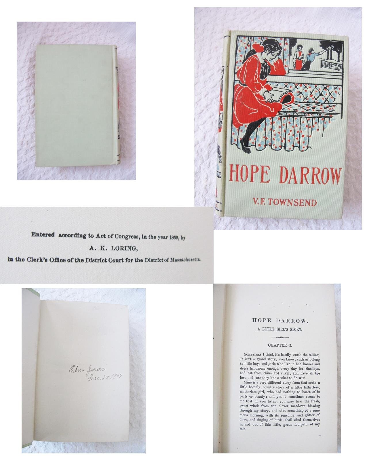 Decorative Book Hope Darrow V F Townsend Rare Vintage Retro Library Decorative Graphic Art Cover Juvenile Child Fiction WhenRosesBloom